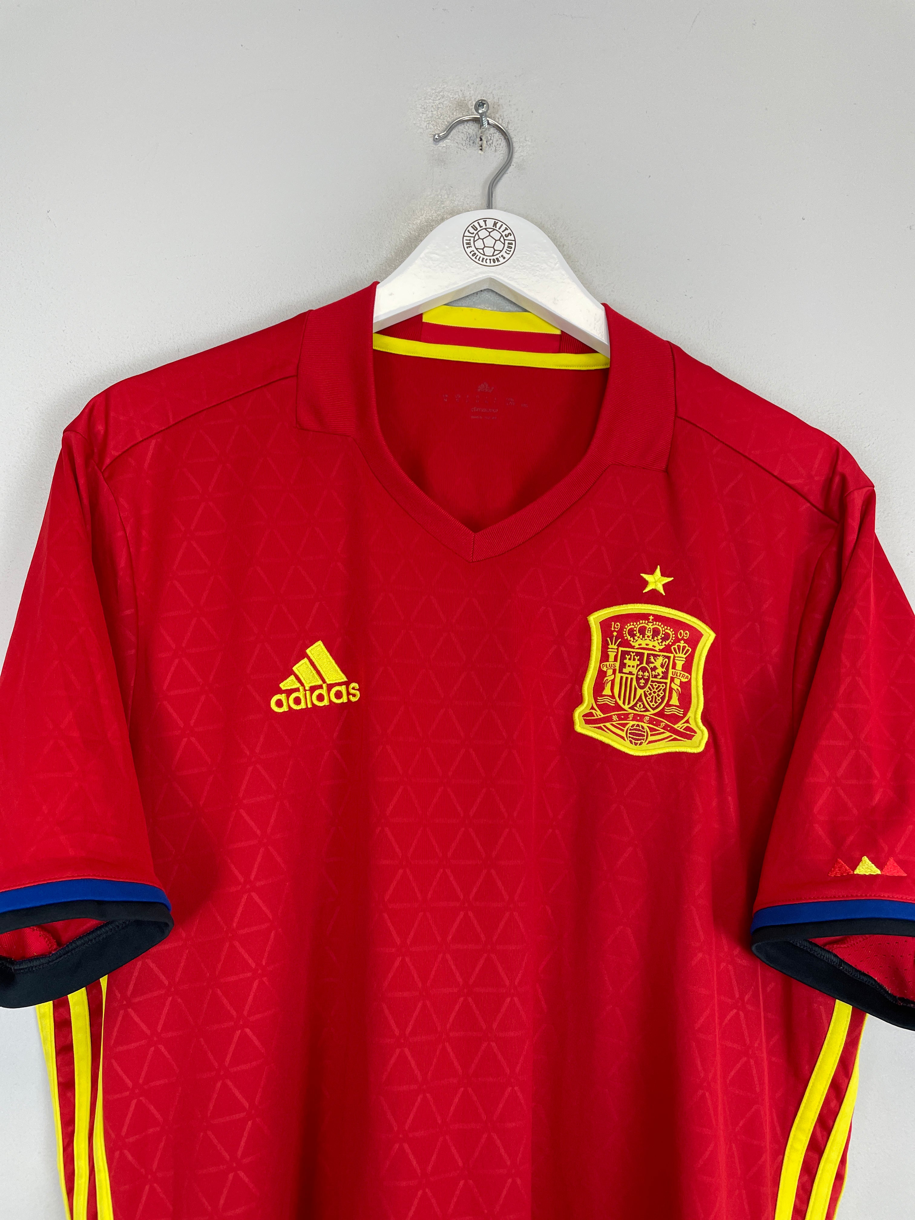 Shop 2016/17 SPAIN HOME SHIRT (XL) ADIDAS, classic football shirts, vintage football shirts & retro soccer jerseys at Cult Kits