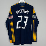 Shop 2013/15 LA GALAXY BECKHAM #23 *PLAYER ISSUE* L/S AWAY SHIRT (L) ADIDAS, classic football shirts, vintage football shirts & retro soccer jerseys at Cult Kits