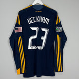 Shop 2013/15 LA GALAXY BECKHAM #23 *PLAYER ISSUE* L/S AWAY SHIRT (L) ADIDAS, classic football shirts, vintage football shirts & retro soccer jerseys at Cult Kits