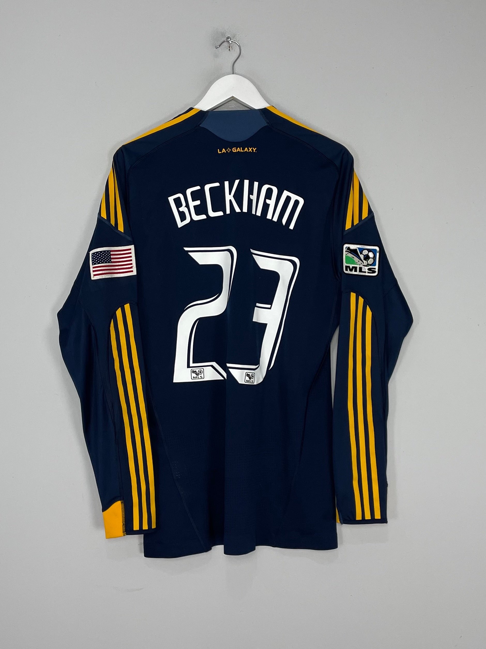 Shop 2013/15 LA GALAXY BECKHAM #23 *PLAYER ISSUE* L/S AWAY SHIRT (L) ADIDAS, classic football shirts, vintage football shirts & retro soccer jerseys at Cult Kits