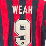 Shop 1995/96 AC MILAN WEAH #9 HOME SHIRT (M) LOTTO, classic football shirts, vintage football shirts & retro soccer jerseys at Cult Kits