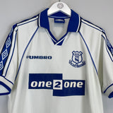 Shop 1998/99 EVERTON AWAY SHIRT (L) UMBRO, classic football shirts, vintage football shirts & retro soccer jerseys at Cult Kits