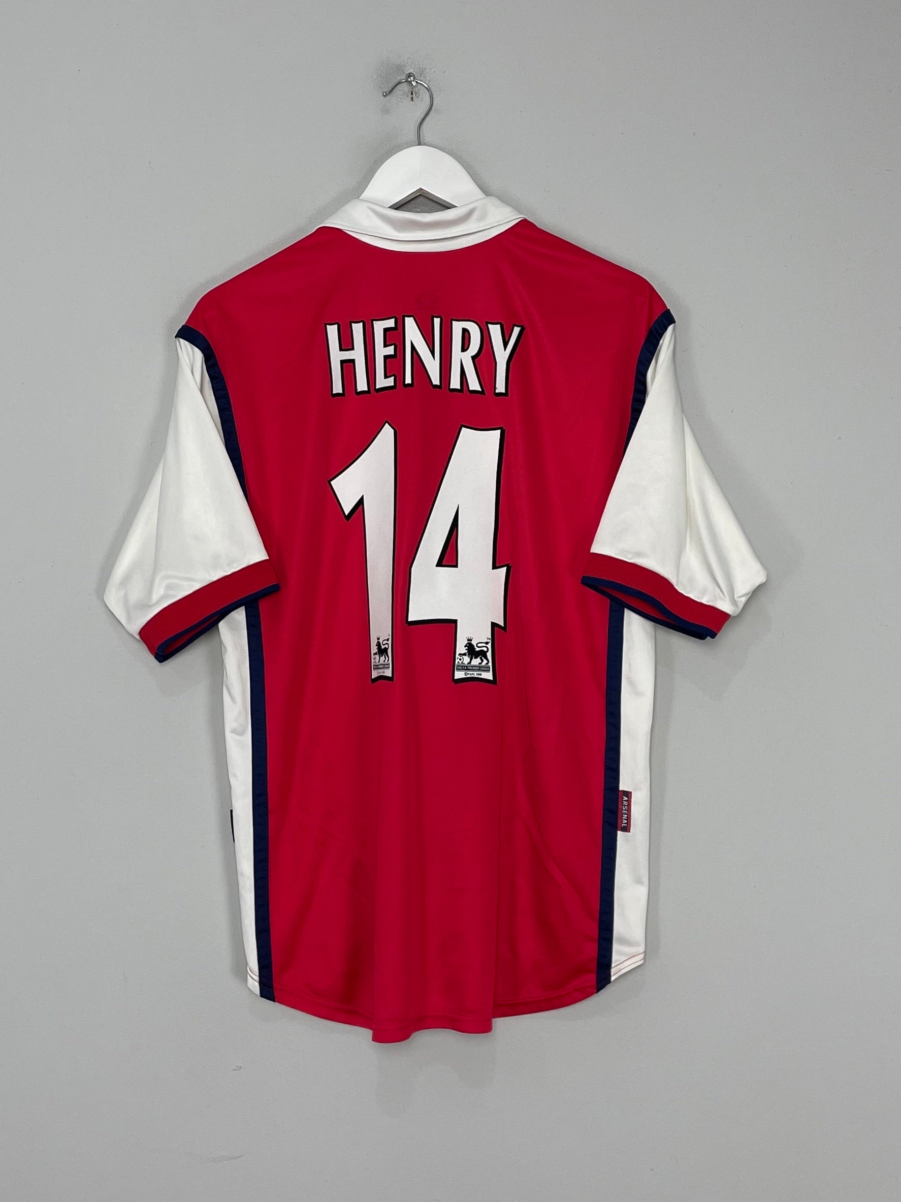 Shop 1999/00 ARSENAL HENRY #14 HOME SHIRT (M) NIKE, classic football shirts, vintage football shirts & retro soccer jerseys at Cult Kits