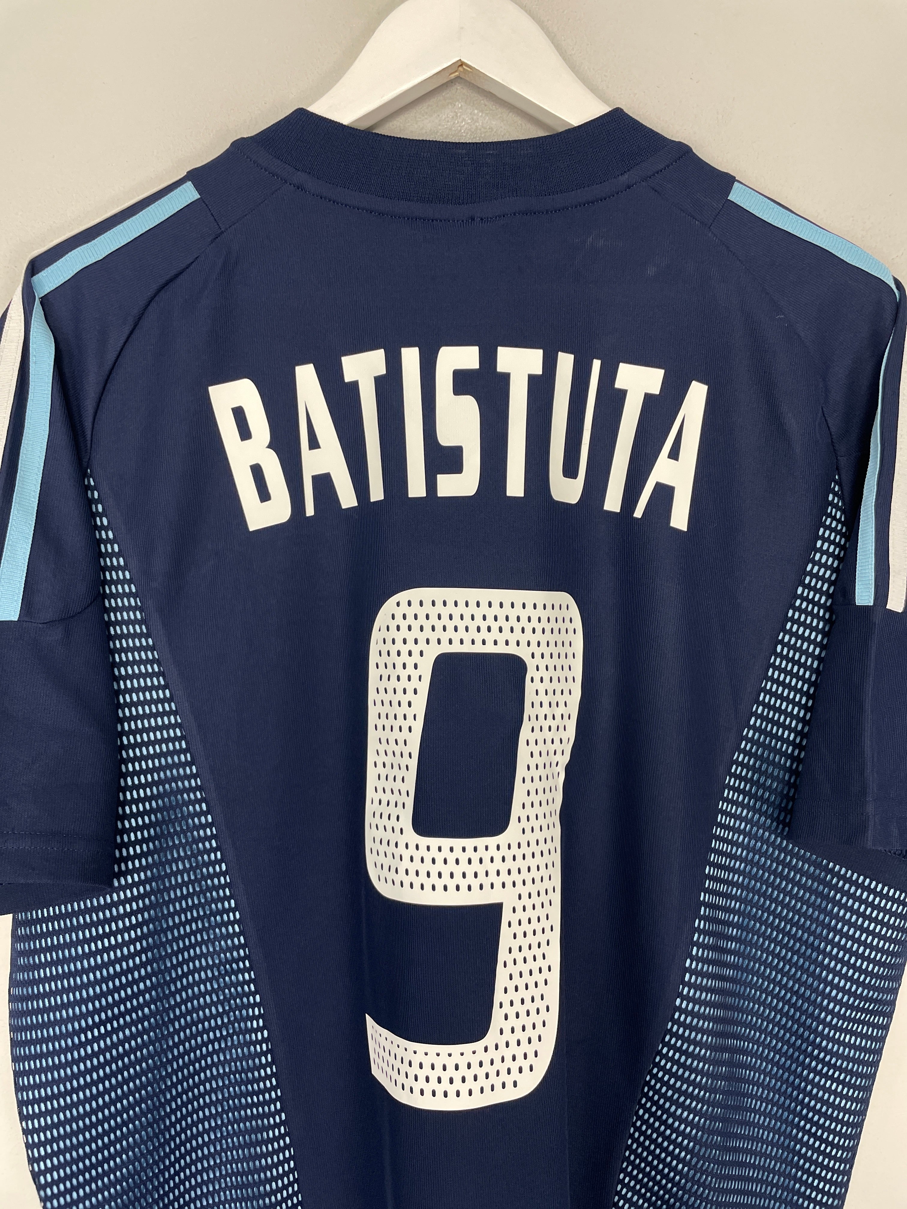 Shop 2002/04 ARGENTINA BATISTUTA #9 AWAY SHIRT (L) ADIDAS, classic football shirts, vintage football shirts & retro soccer jerseys at Cult Kits