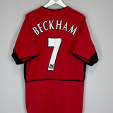 2002/04 MANCHESTER UNITED BECKHAM #7 HOME SHIRT (L) NIKE