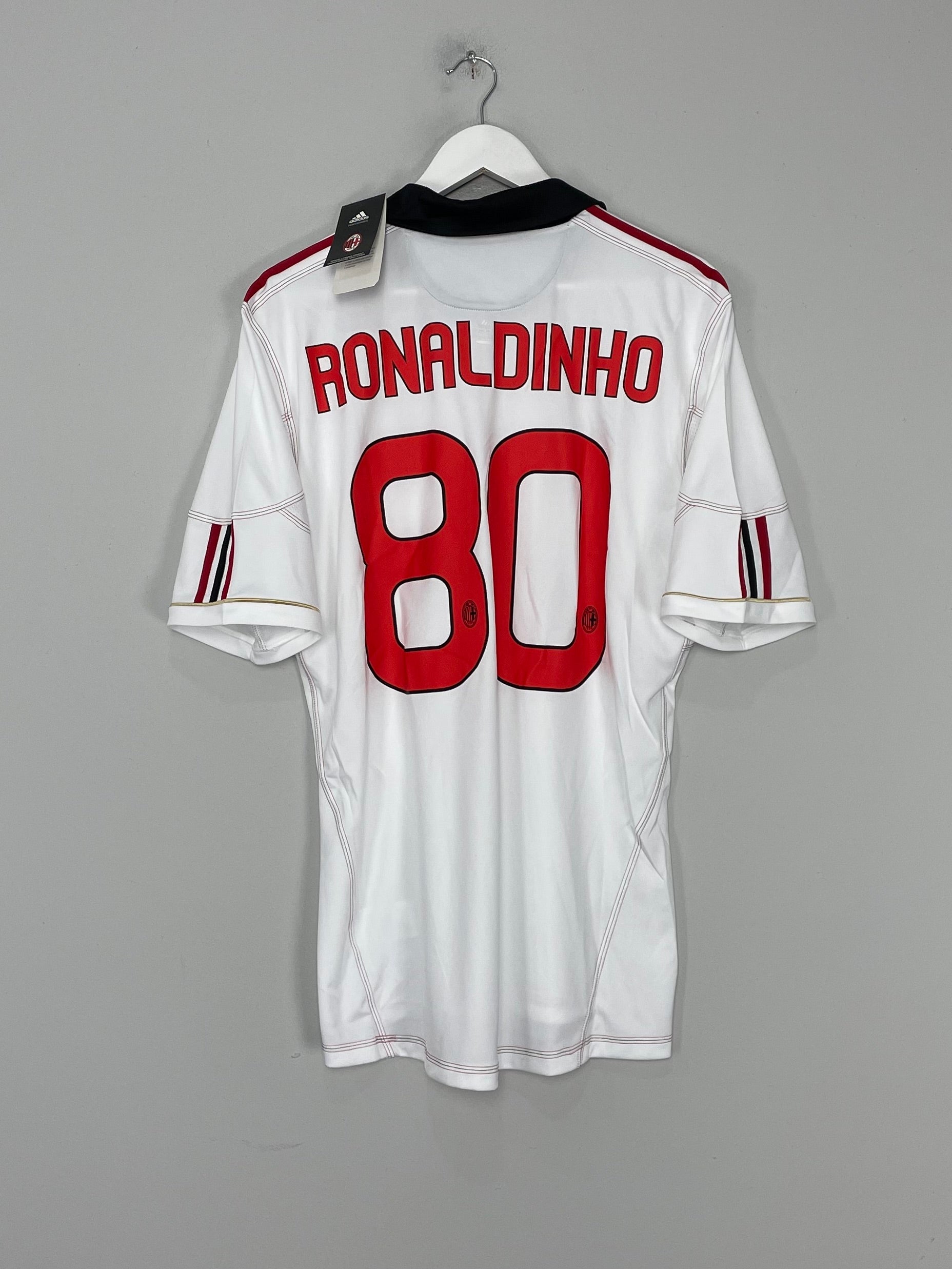Shop 2010/11 AC MILAN RONALDINHO #80 *BNWT* AWAY SHIRT (L) ADIDAS, classic football shirts, vintage football shirts & retro soccer jerseys at Cult Kits