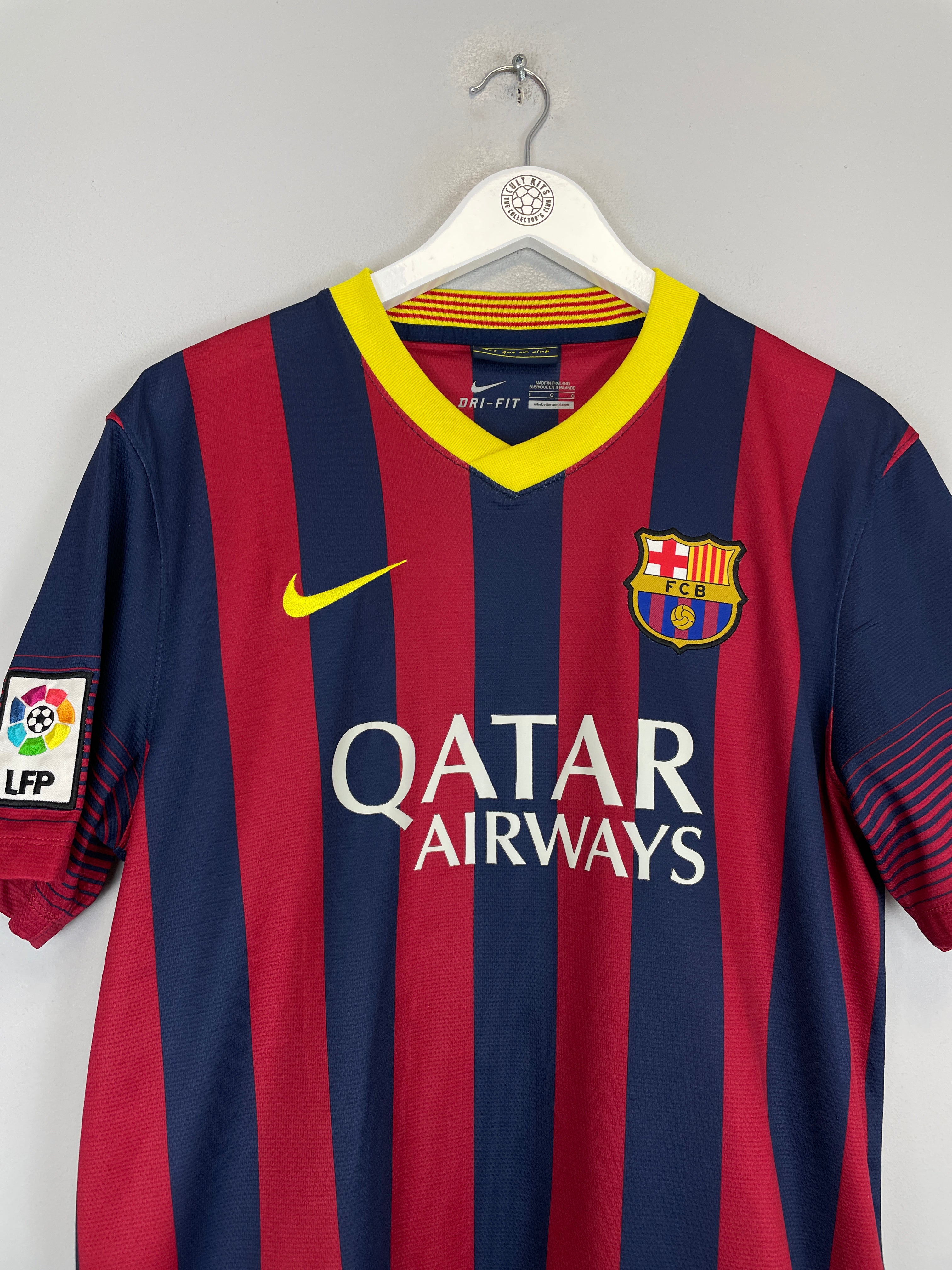 Shop 2013/14 BARCELONA A.INIESTA #8 HOME SHIRT (L) NIKE, classic football shirts, vintage football shirts & retro soccer jerseys at Cult Kits