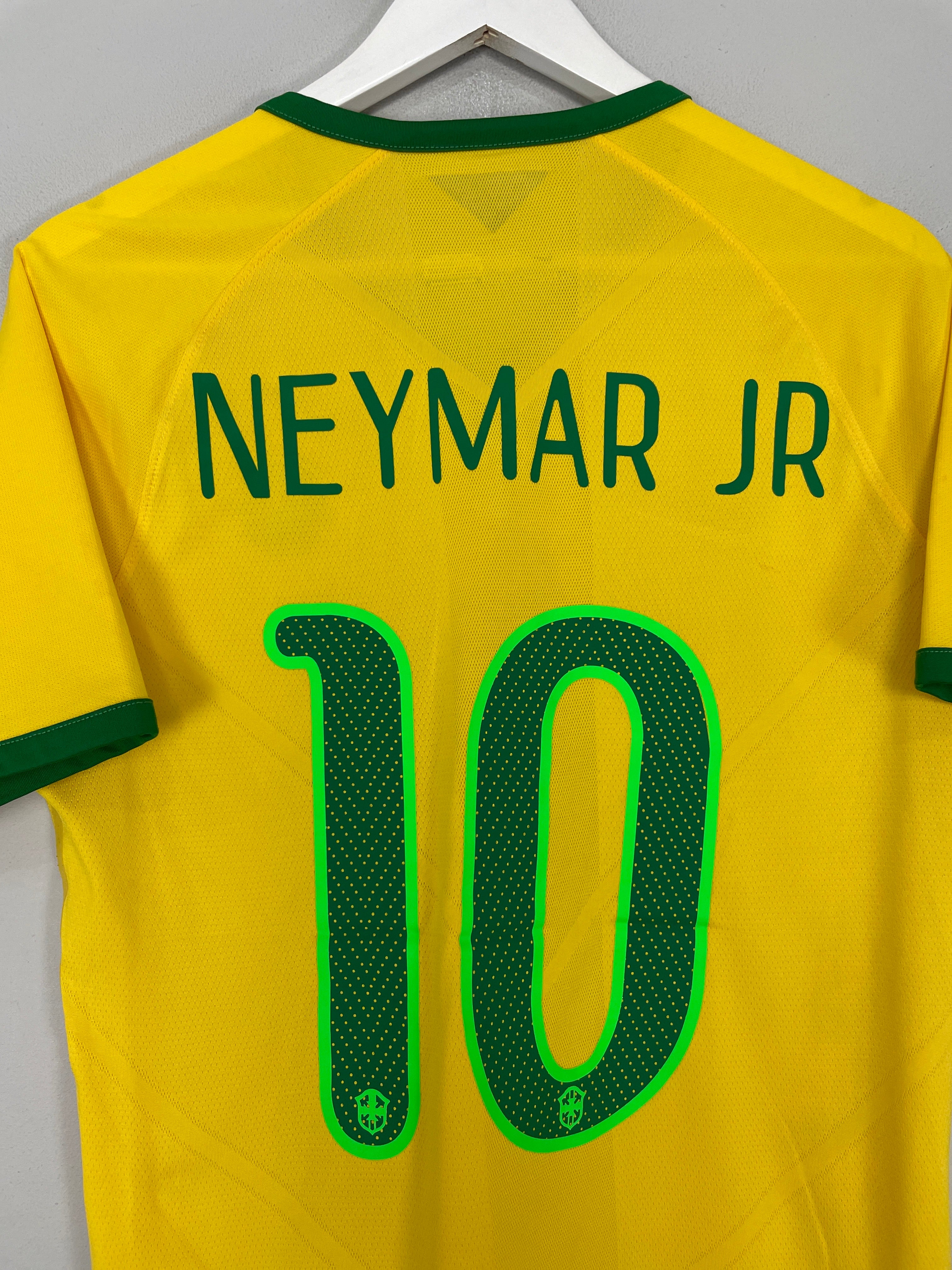 Shop 2014/15 BRAZIL NEYMAR JR #10 *AUTHENTIC* HOME SHIRT (M) NIKE, classic football shirts, vintage football shirts & retro soccer jerseys at Cult Kits