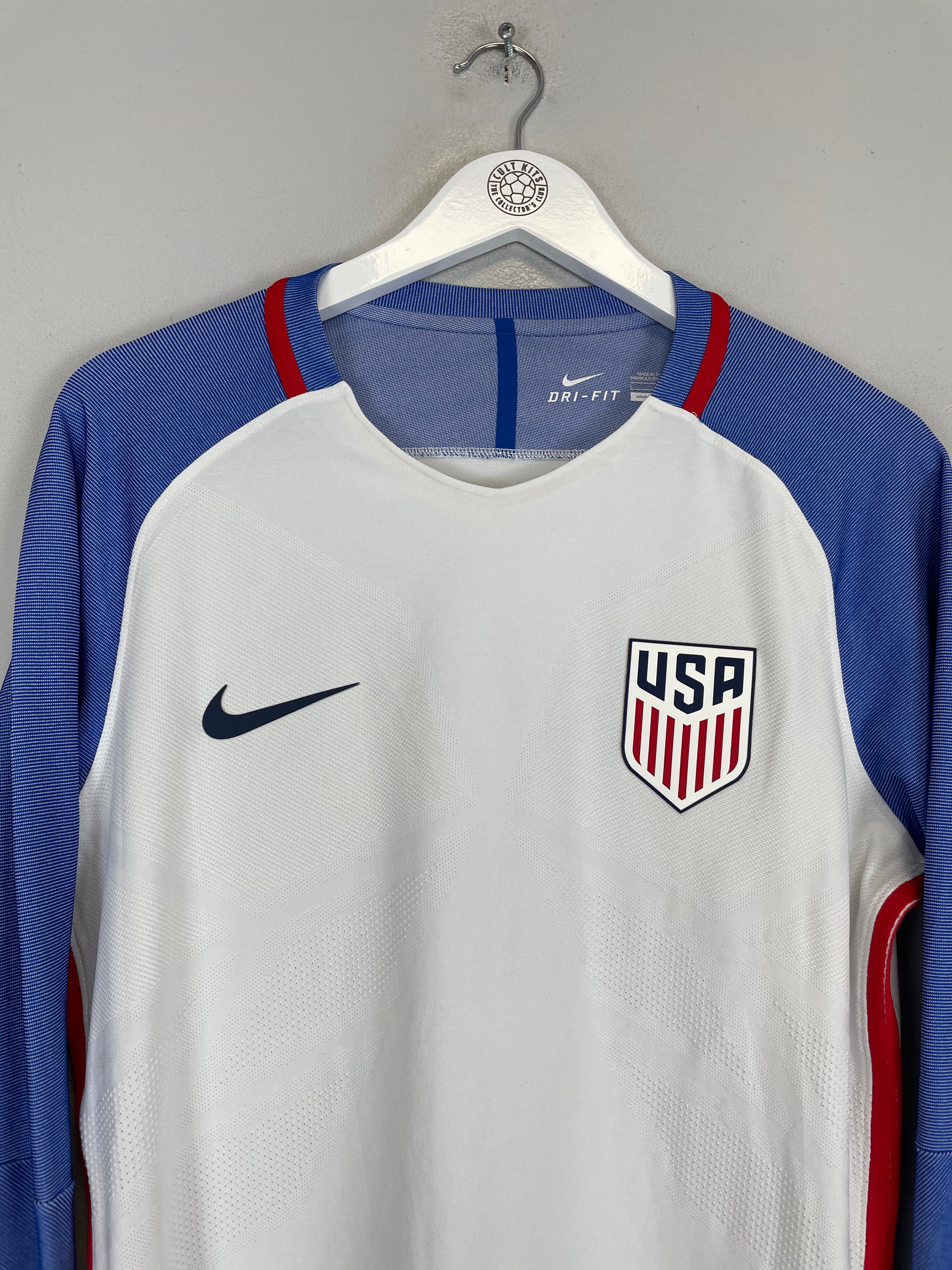 Shop 2016/17 USA *PLAYER ISSUE* L/S HOME SHIRT (L) NIKE, classic football shirts, vintage football shirts & retro soccer jerseys at Cult Kits