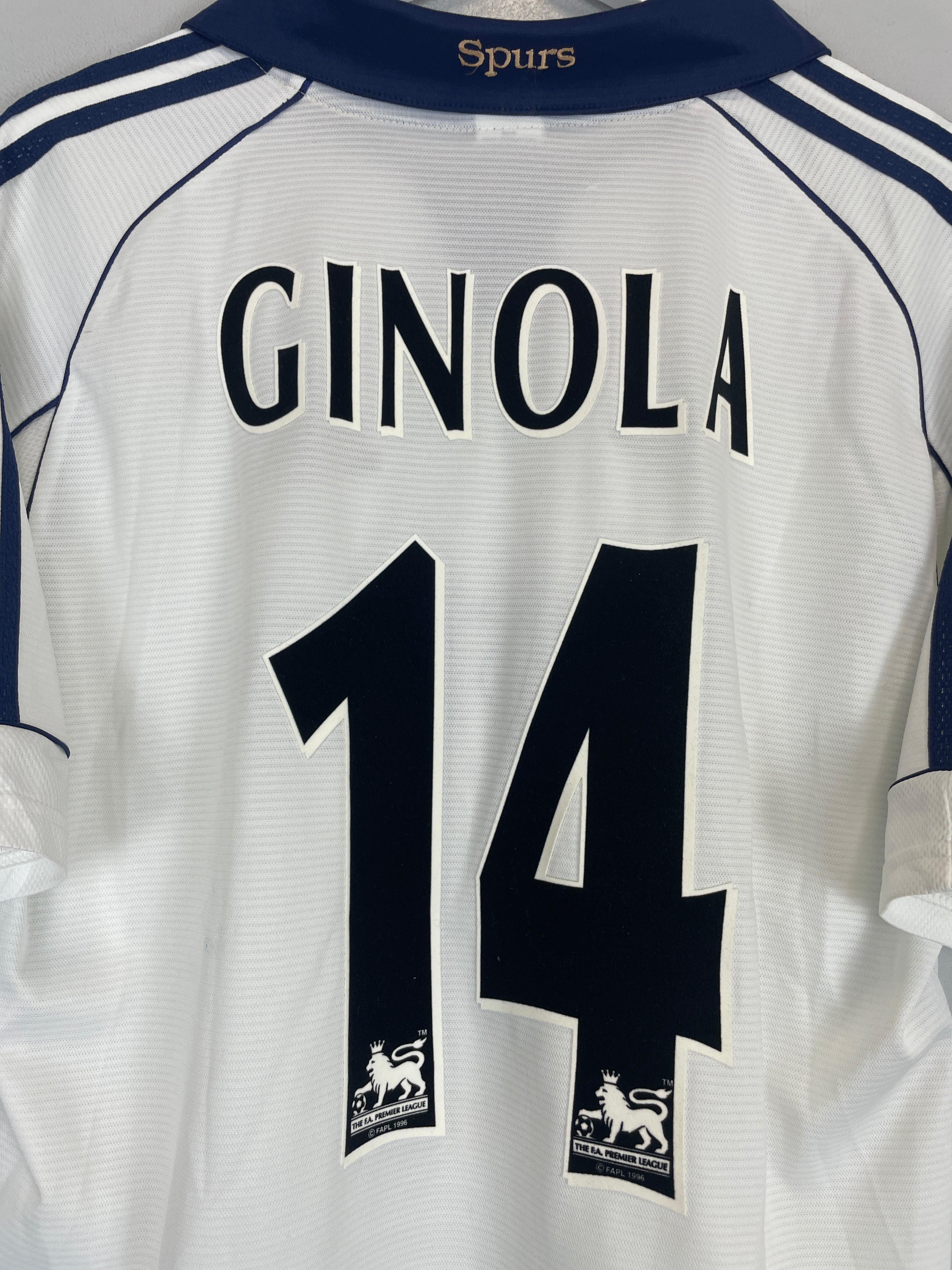 Shop 1999/01 TOTTENHAM GINOLA #14 HOME SHIRT (L) ADIDAS, classic football shirts, vintage football shirts & retro soccer jerseys at Cult Kits