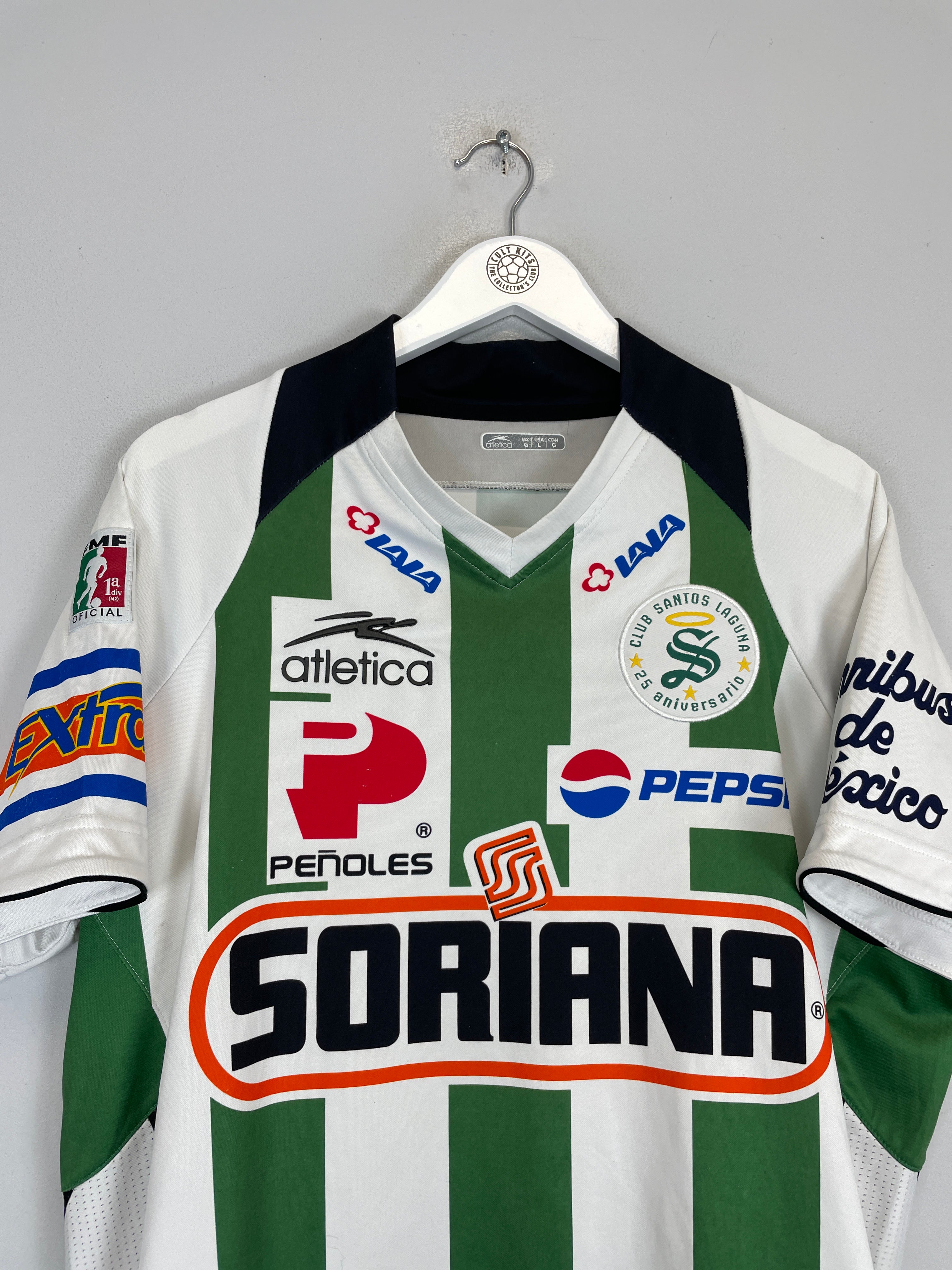 Shop 2008/09 SANTOS LAGUNA HOME SHIRT (L) ATLETICA, classic football shirts, vintage football shirts & retro soccer jerseys at Cult Kits