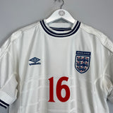 1999/01 ENGLAND GERRARD #16 HOME SHIRT (L) UMBRO