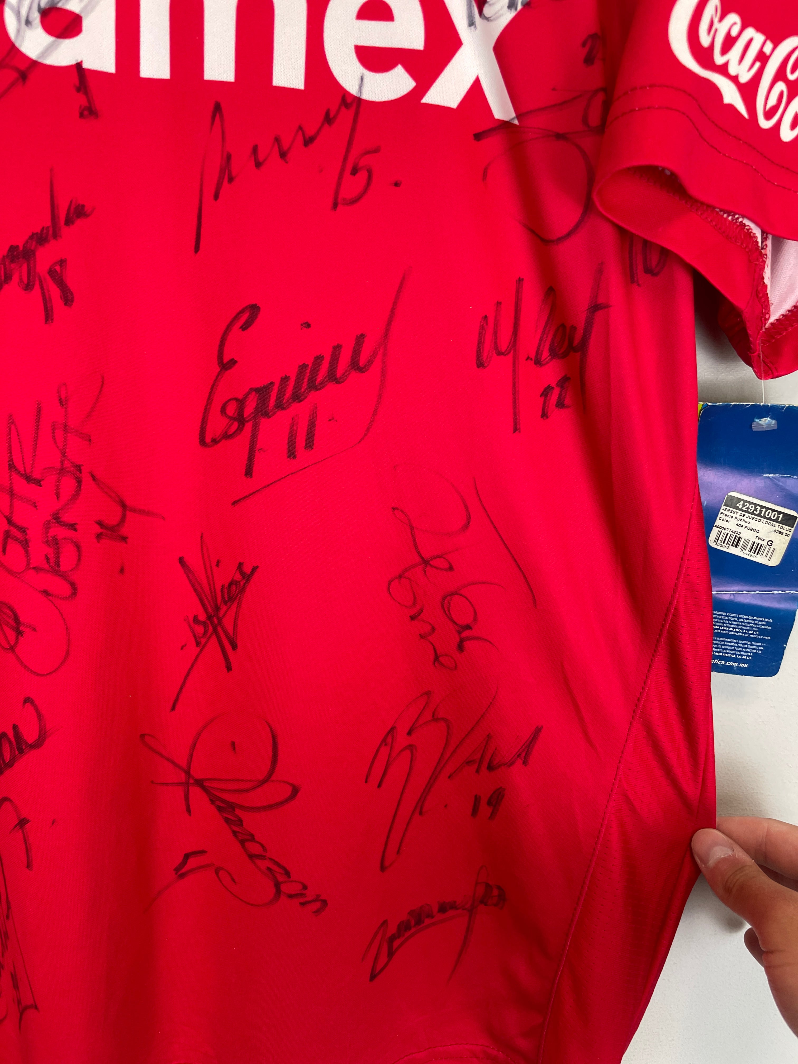 Shop 2009/10 TOLUCA *SQUAD SIGNED* BNWT HOME SHIRT (L) ATLETICA, classic football shirts, vintage football shirts & retro soccer jerseys at Cult Kits