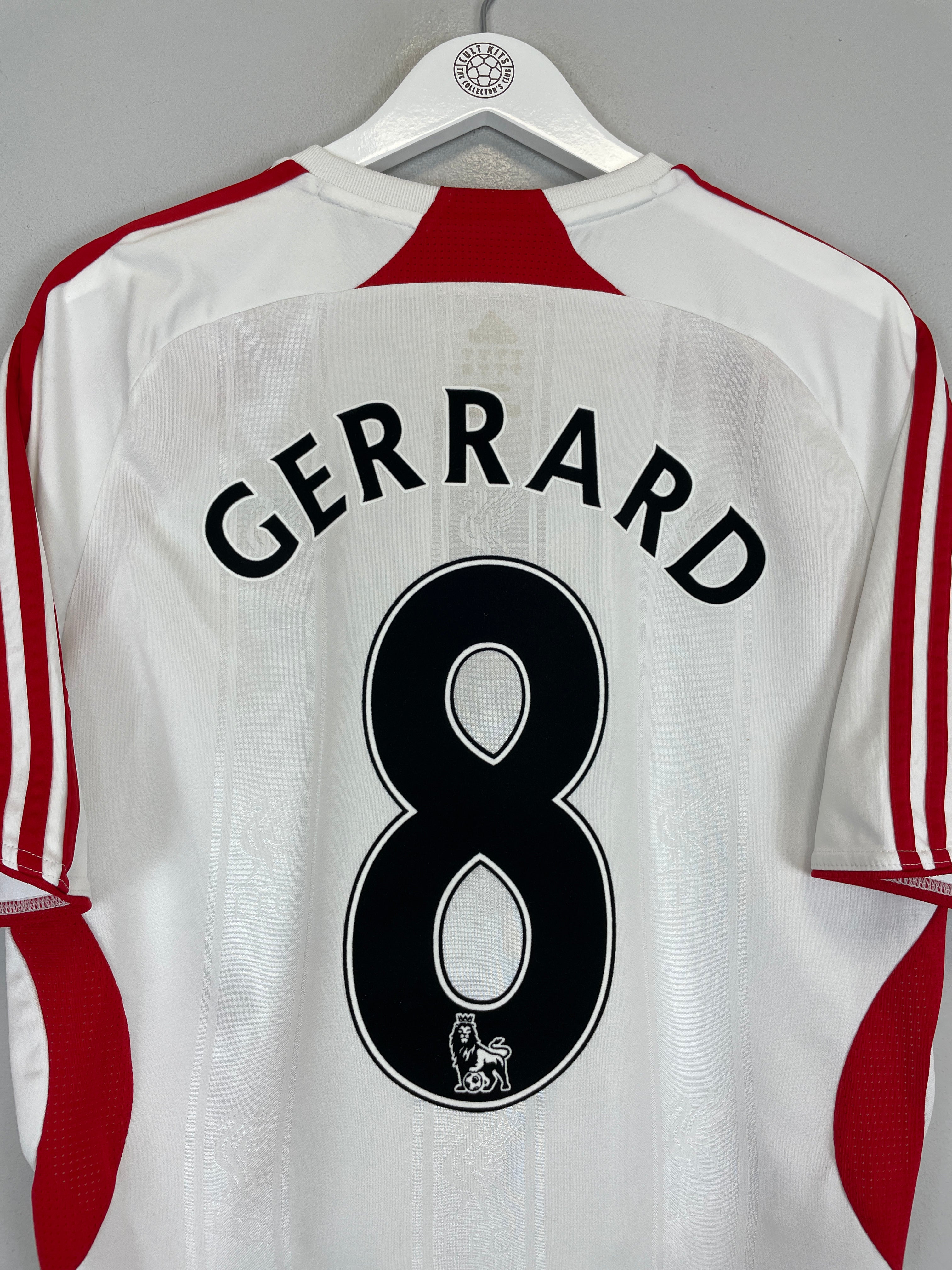 Shop 2007/08 LIVERPOOL GERRARD #8 AWAY SHIRT (M) ADIDAS, classic football shirts, vintage football shirts & retro soccer jerseys at Cult Kits
