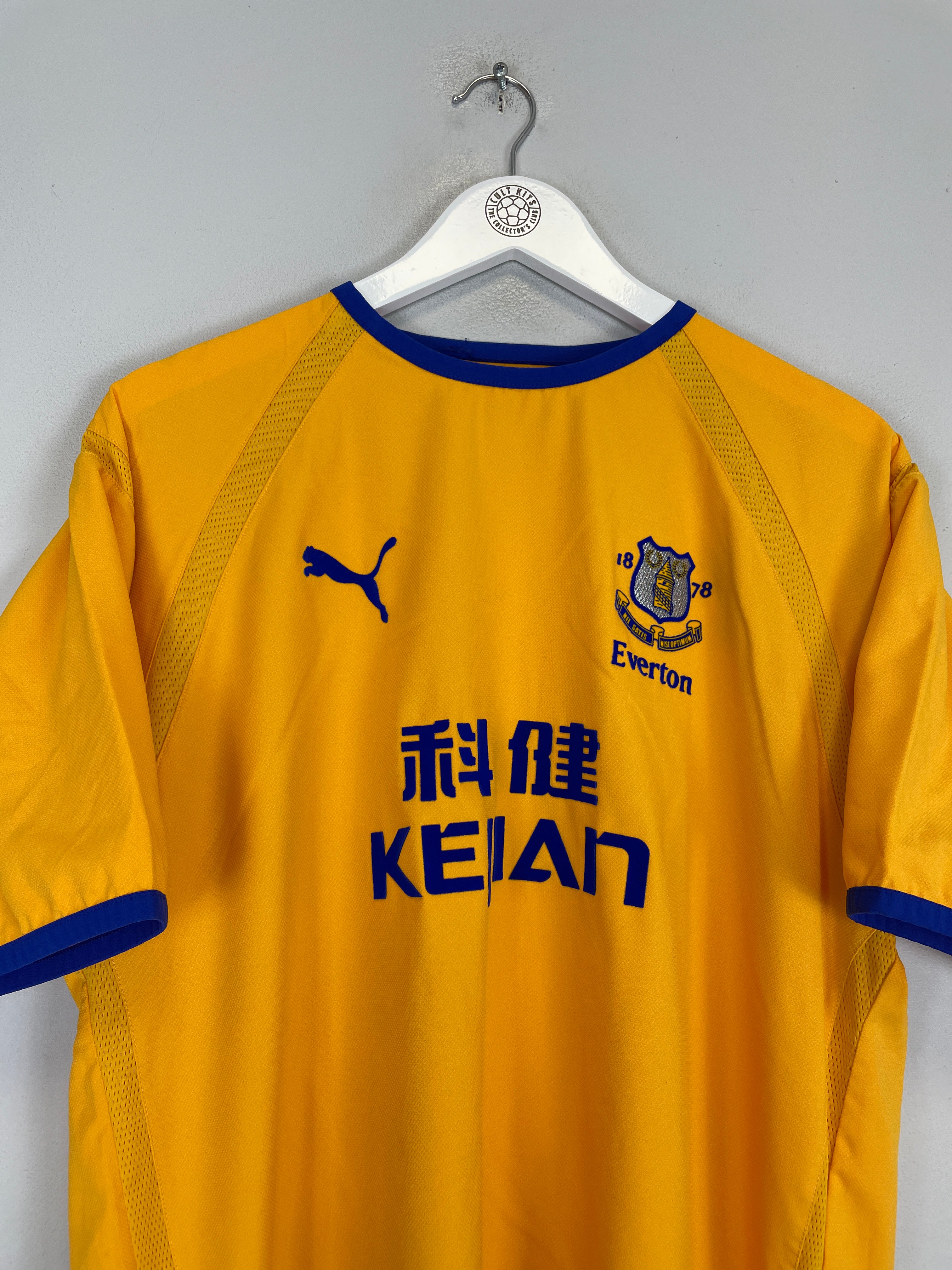 Shop 2003/04 EVERTON FERGUSON #10 AWAY SHIRT (L) PUMA, classic football shirts, vintage football shirts & retro soccer jerseys at Cult Kits