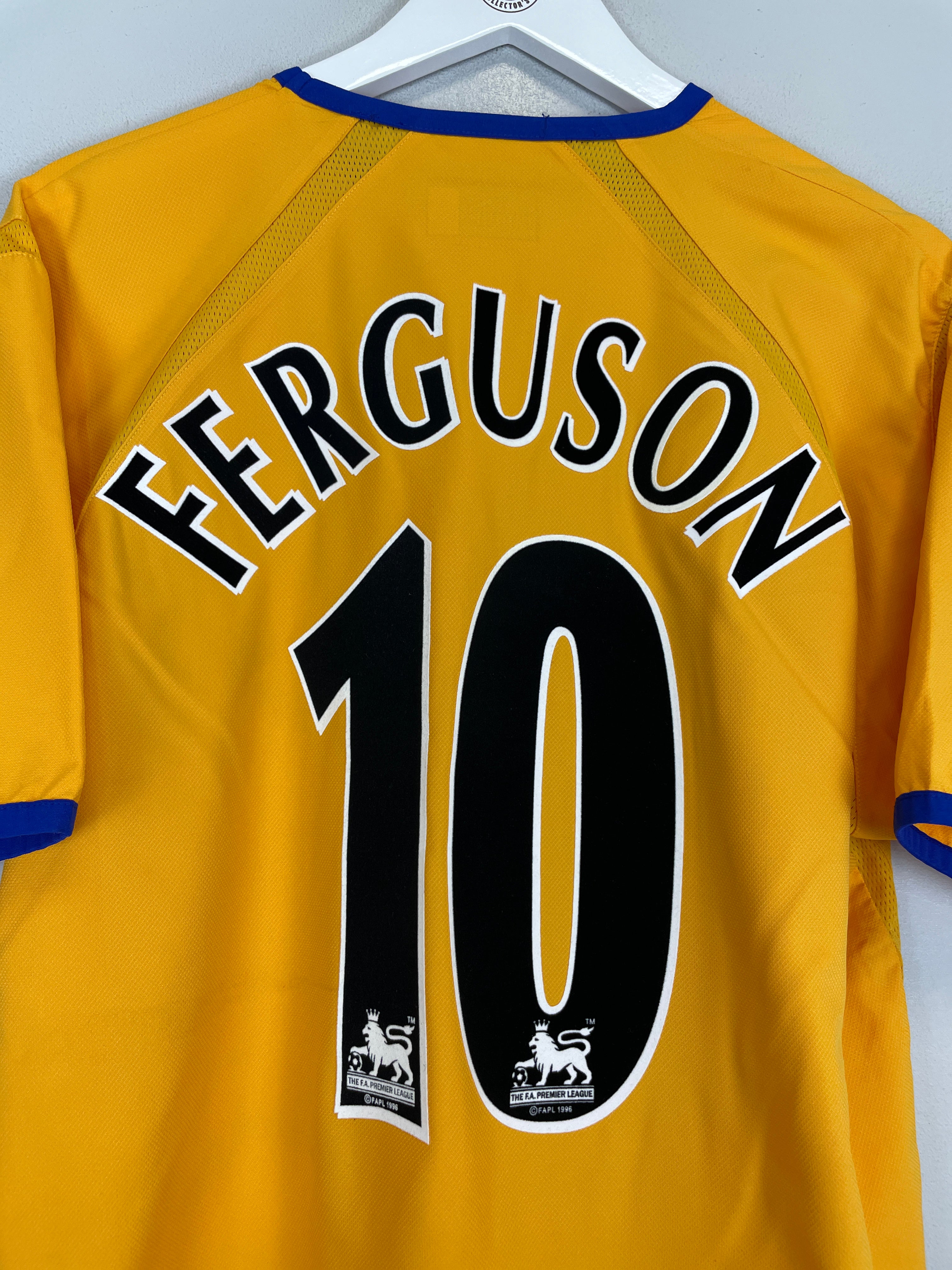 Shop 2003/04 EVERTON FERGUSON #10 AWAY SHIRT (L) PUMA, classic football shirts, vintage football shirts & retro soccer jerseys at Cult Kits
