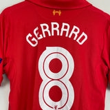 2012/13 LIVERPOOL GERRARD #8 E/L HOME SHIRT (M) WARRIOR
