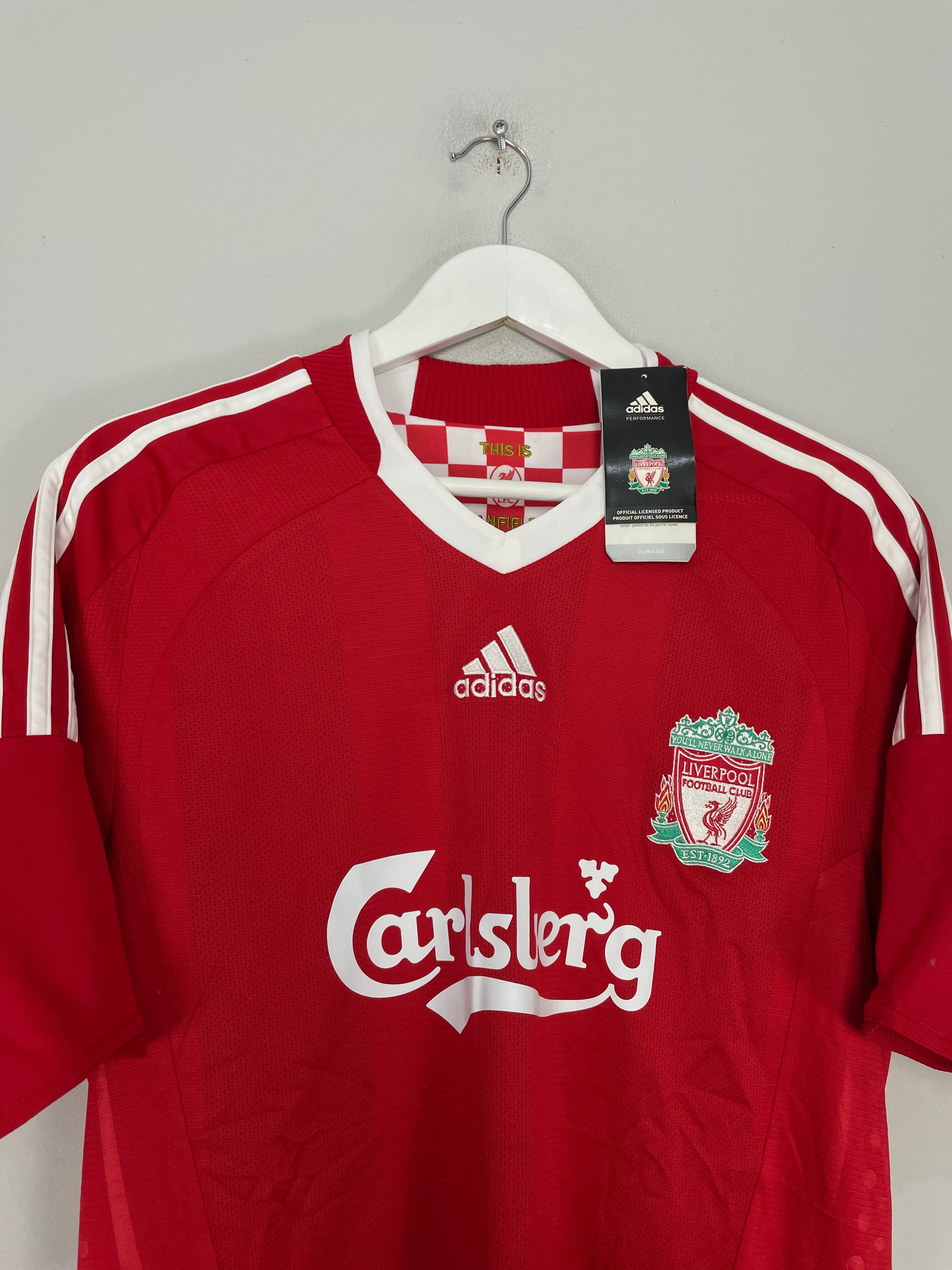 Shop 2008/10 LIVERPOOL GERRARD #8 *BNWT* HOME SHIRT (M) ADIDAS, classic football shirts, vintage football shirts & retro soccer jerseys at Cult Kits