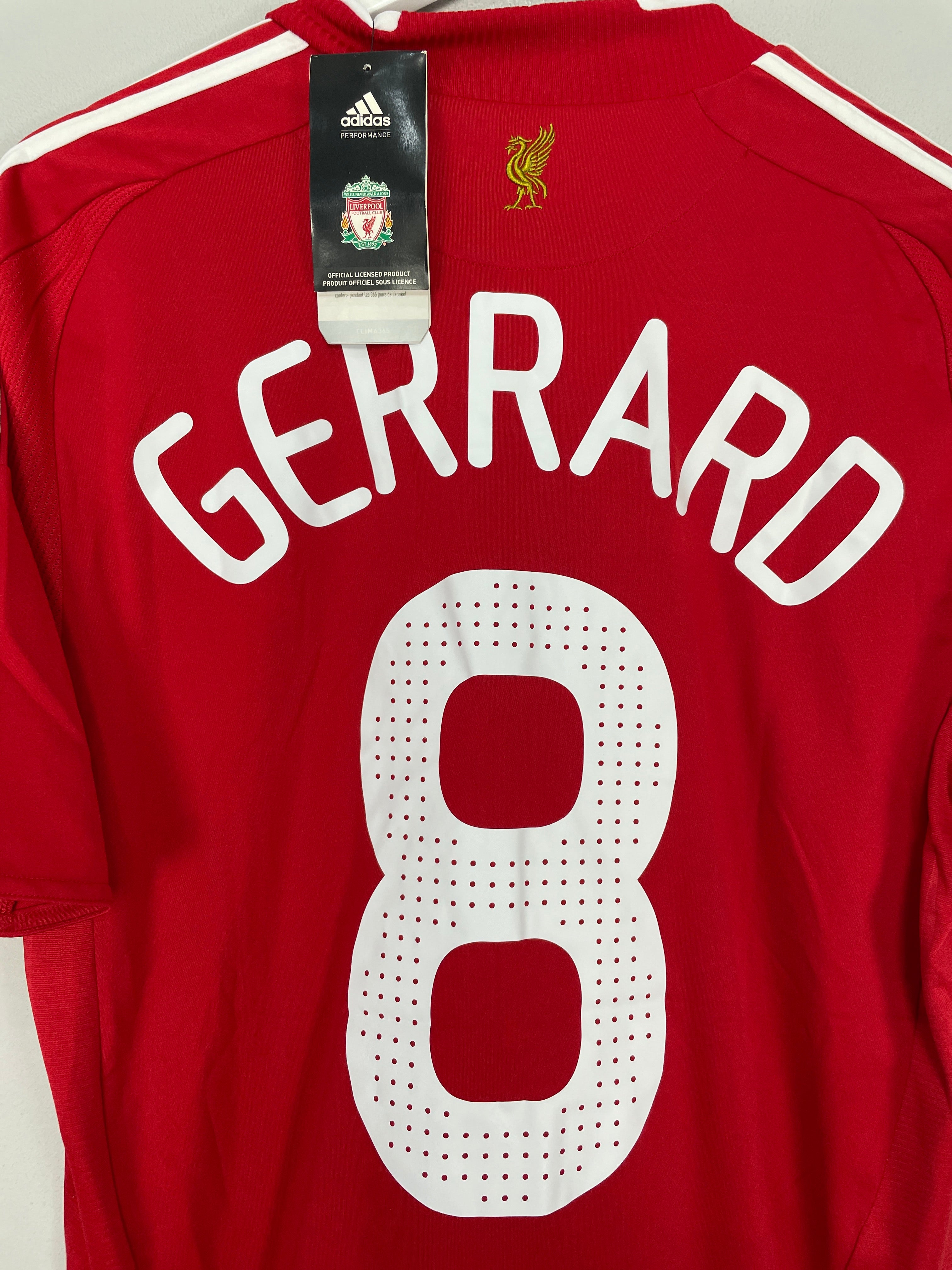 Shop 2008/10 LIVERPOOL GERRARD #8 *BNWT* HOME SHIRT (M) ADIDAS, classic football shirts, vintage football shirts & retro soccer jerseys at Cult Kits