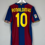 Buy 2007/08 BARCELONA RONALDINHO 10 HOME SHIRT (M) NIKE ~ Free worldwide shipping available ~ Authentic Vintage Football Shirts from Cult Kits