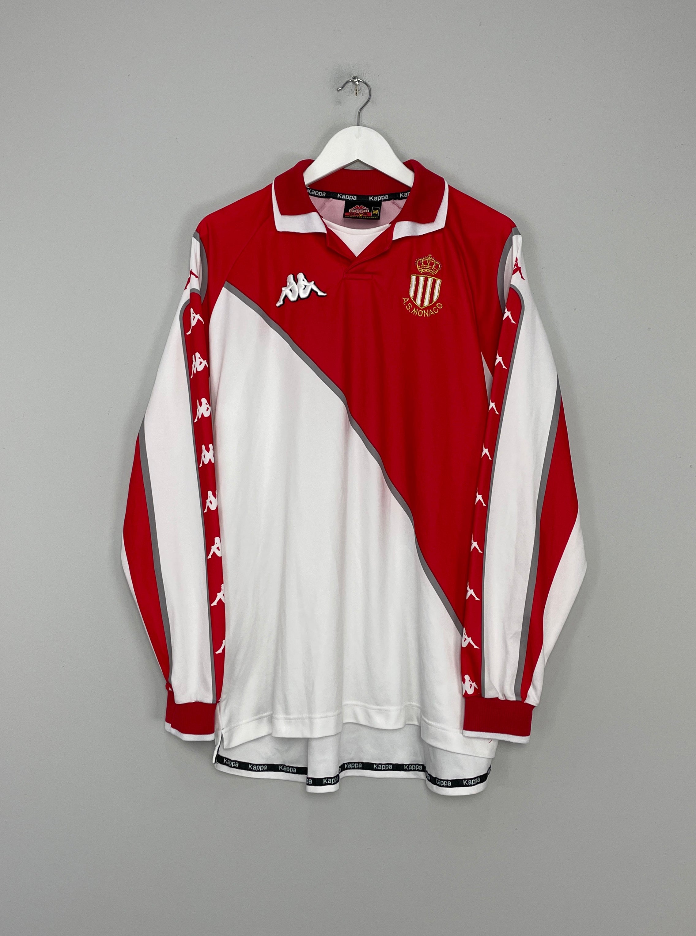 Shop 2000/01 MONACO L/S HOME SHIRT (XL) KAPPA, classic football shirts, vintage football shirts & retro soccer jerseys at Cult Kits