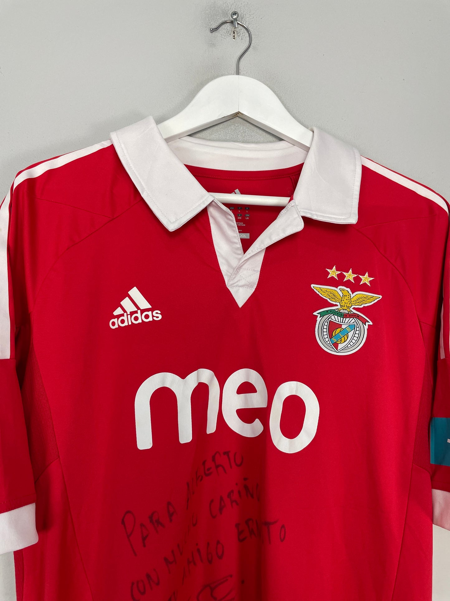2012/13 BENFICA ERNESTO #44 *PLAYER ISSUE* SIGNED HOME SHIRT (L) ADIDAS