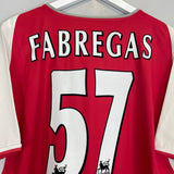 Shop 2002/04 ARSENAL FABREGAS #57 HOME SHIRT (L) NIKE, classic football shirts, vintage football shirts & retro soccer jerseys at Cult Kits