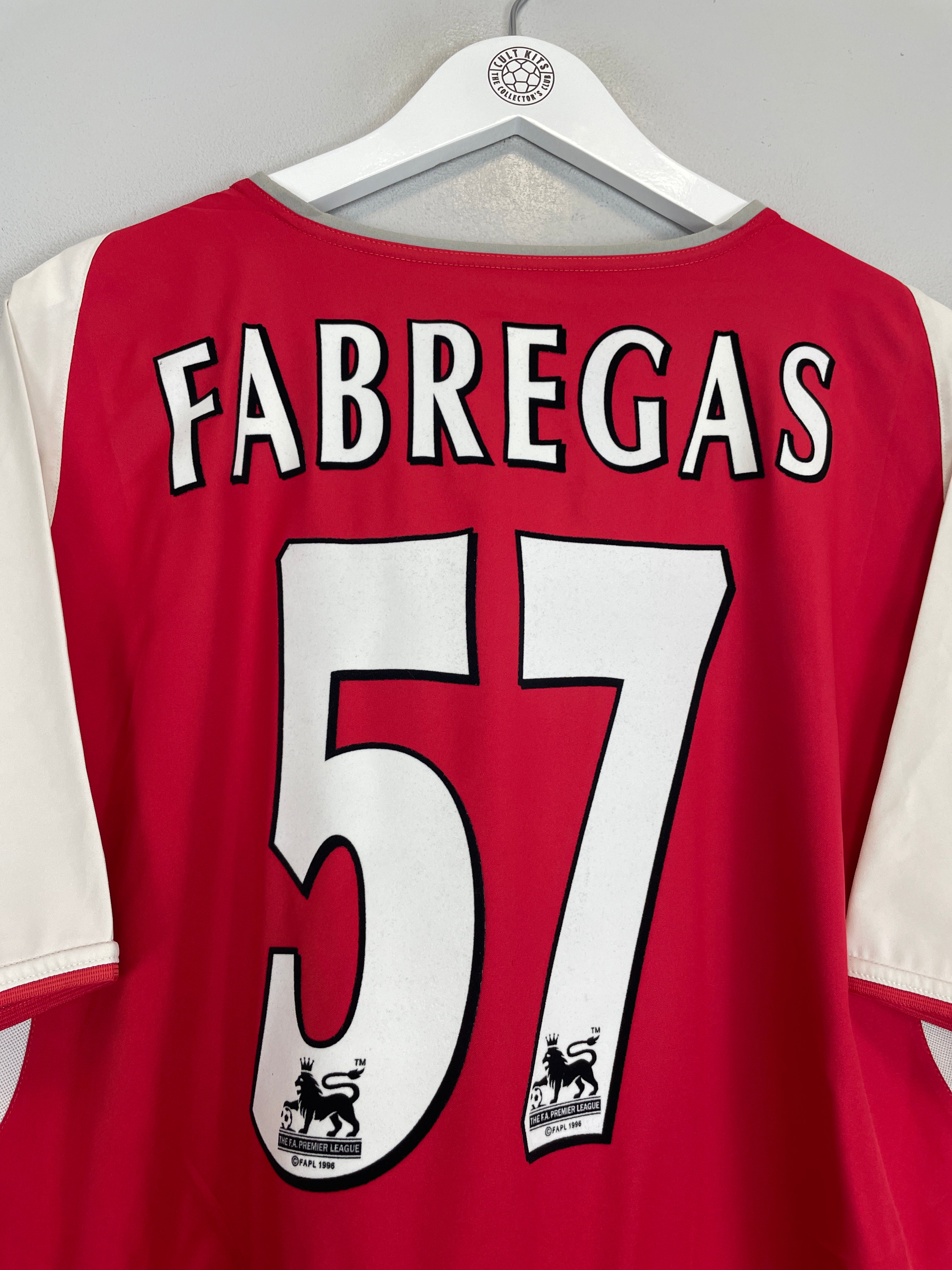Shop 2002/04 ARSENAL FABREGAS #57 HOME SHIRT (L) NIKE, classic football shirts, vintage football shirts & retro soccer jerseys at Cult Kits