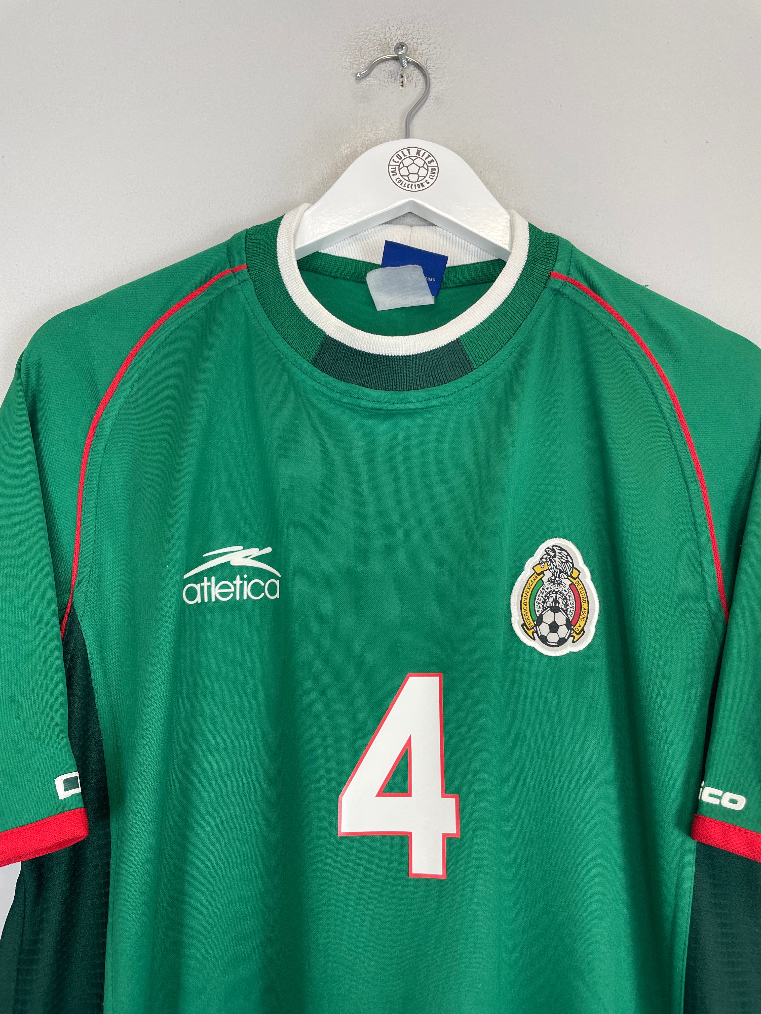Shop 2001/02 MEXICO R.MARQUEZ #4 HOME SHIRT (XL) ATLETICA, classic football shirts, vintage football shirts & retro soccer jerseys at Cult Kits