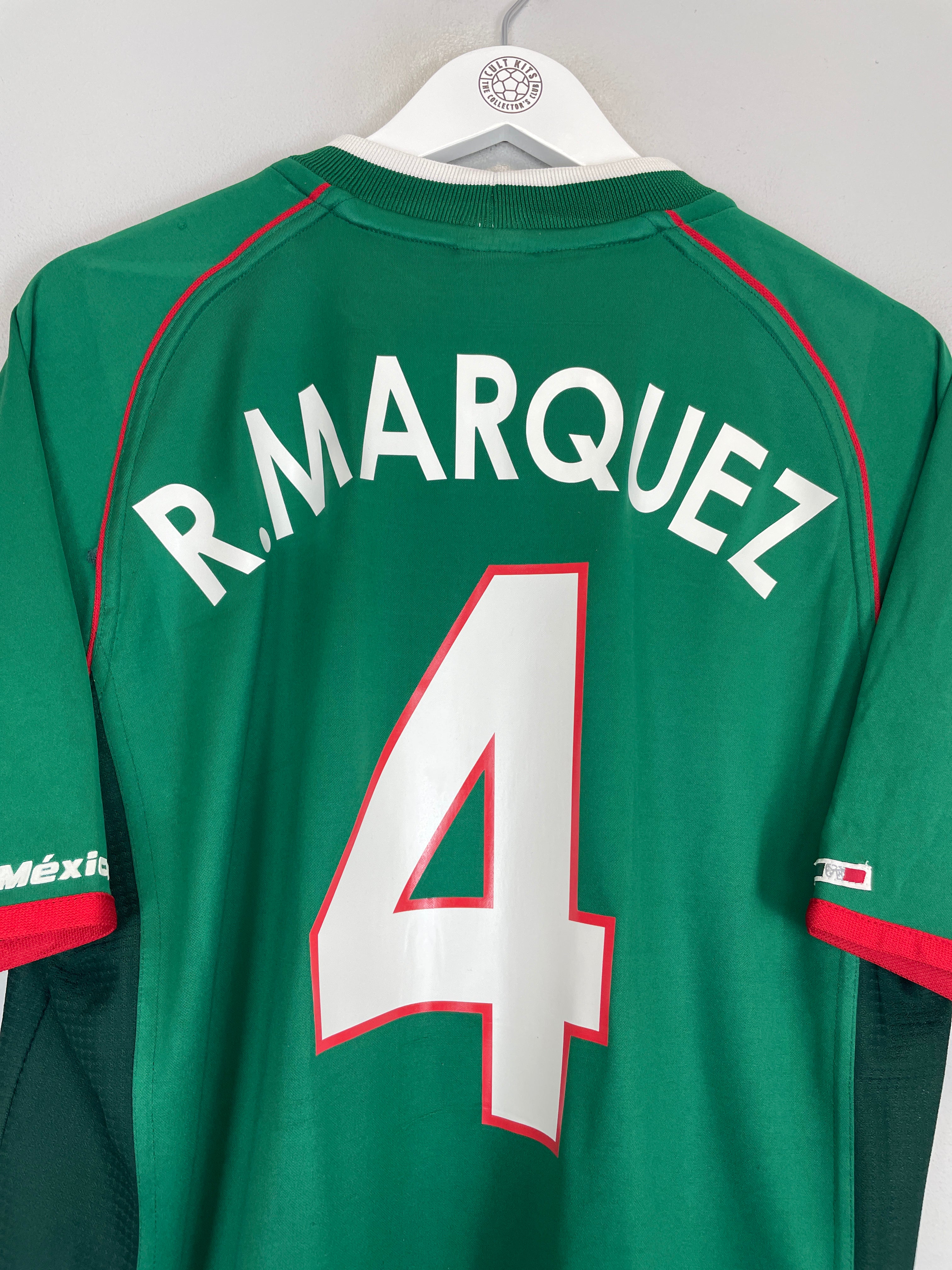 Shop 2001/02 MEXICO R.MARQUEZ #4 HOME SHIRT (XL) ATLETICA, classic football shirts, vintage football shirts & retro soccer jerseys at Cult Kits