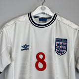 1999/01 ENGLAND SCHOLES #8 HOME SHIRT (M) UMBRO