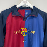 Shop 1999/00 BARCELONA LITMANEN #10 *CENTENARY* HOME SHIRT (M) NIKE, classic football shirts, vintage football shirts & retro soccer jerseys at Cult Kits