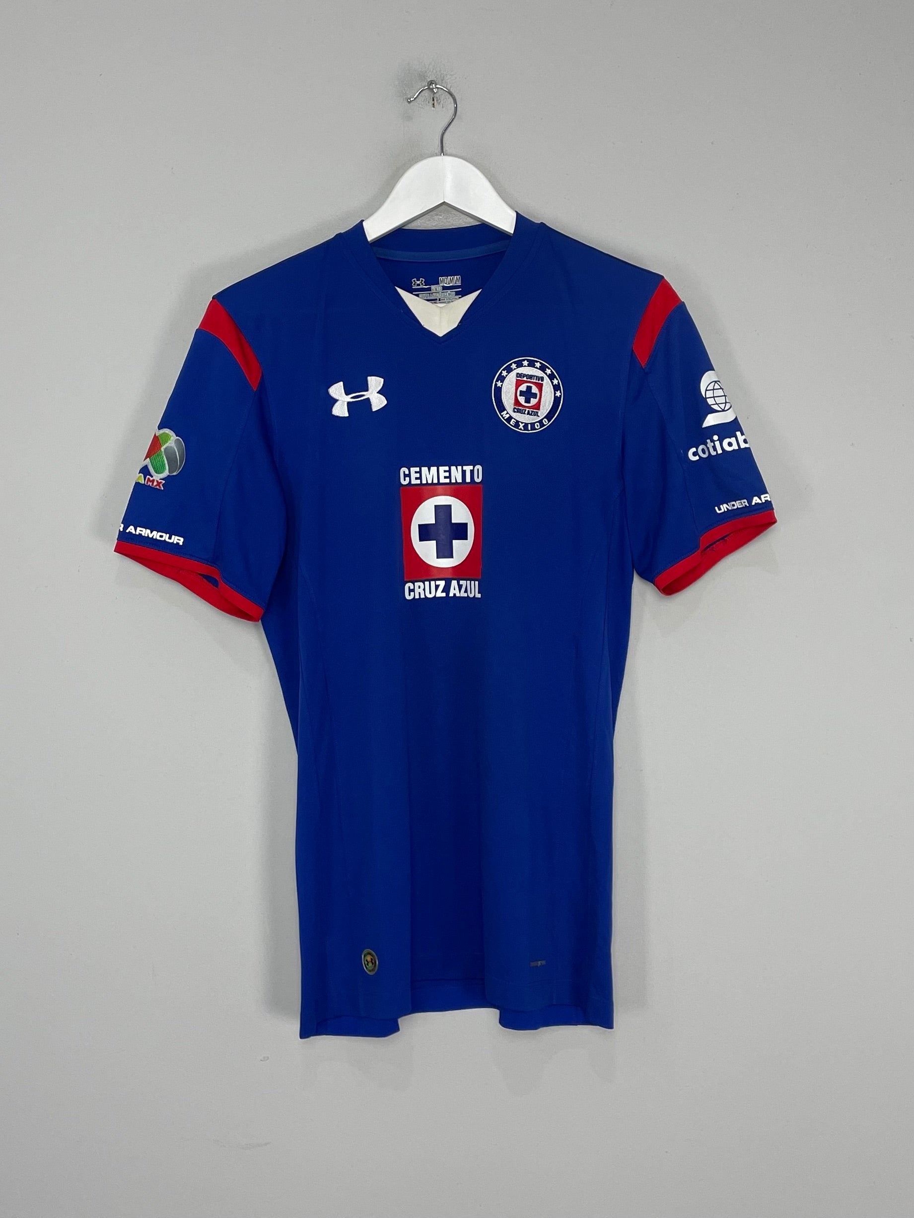 Shop 2014/15 CRUZ AZUL GIMENEZ #10 HOME SHIRT (M) UNDER ARMOUR, classic football shirts, vintage football shirts & retro soccer jerseys at Cult Kits