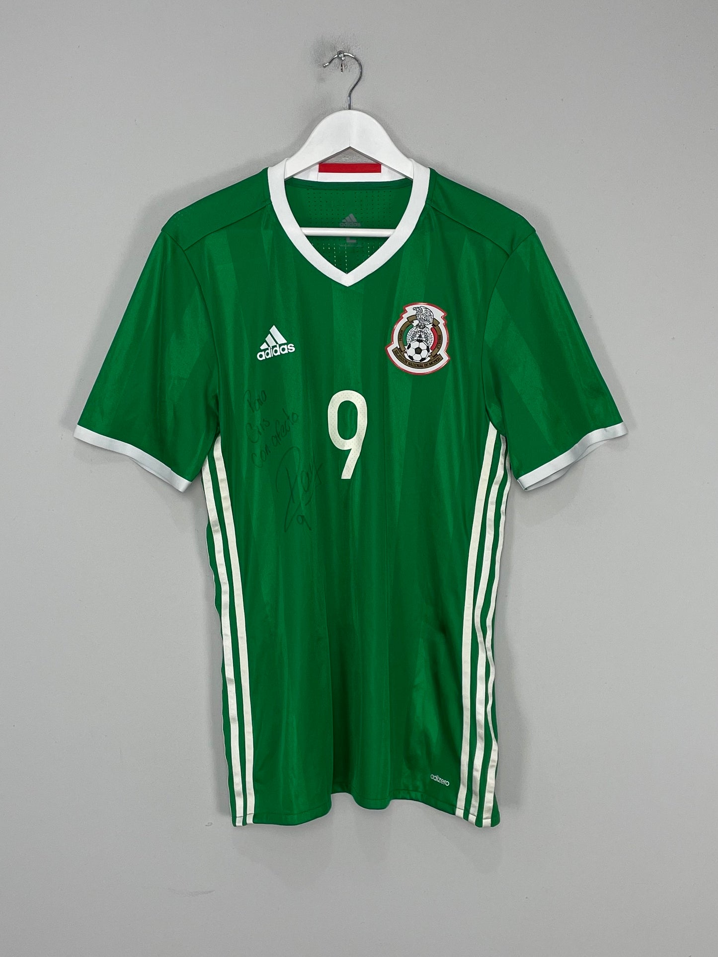 2016/17 MEXICO R.JIMENEZ #9 *PLAYER ISSUE* SIGNED HOME SHIRT (L) ADIDAS