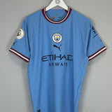 2022/23 MANCHESTER CITY BERNARDO #20 *PLAYER ISSUE + SIGNED* HOME SHIRT (M) PUMA