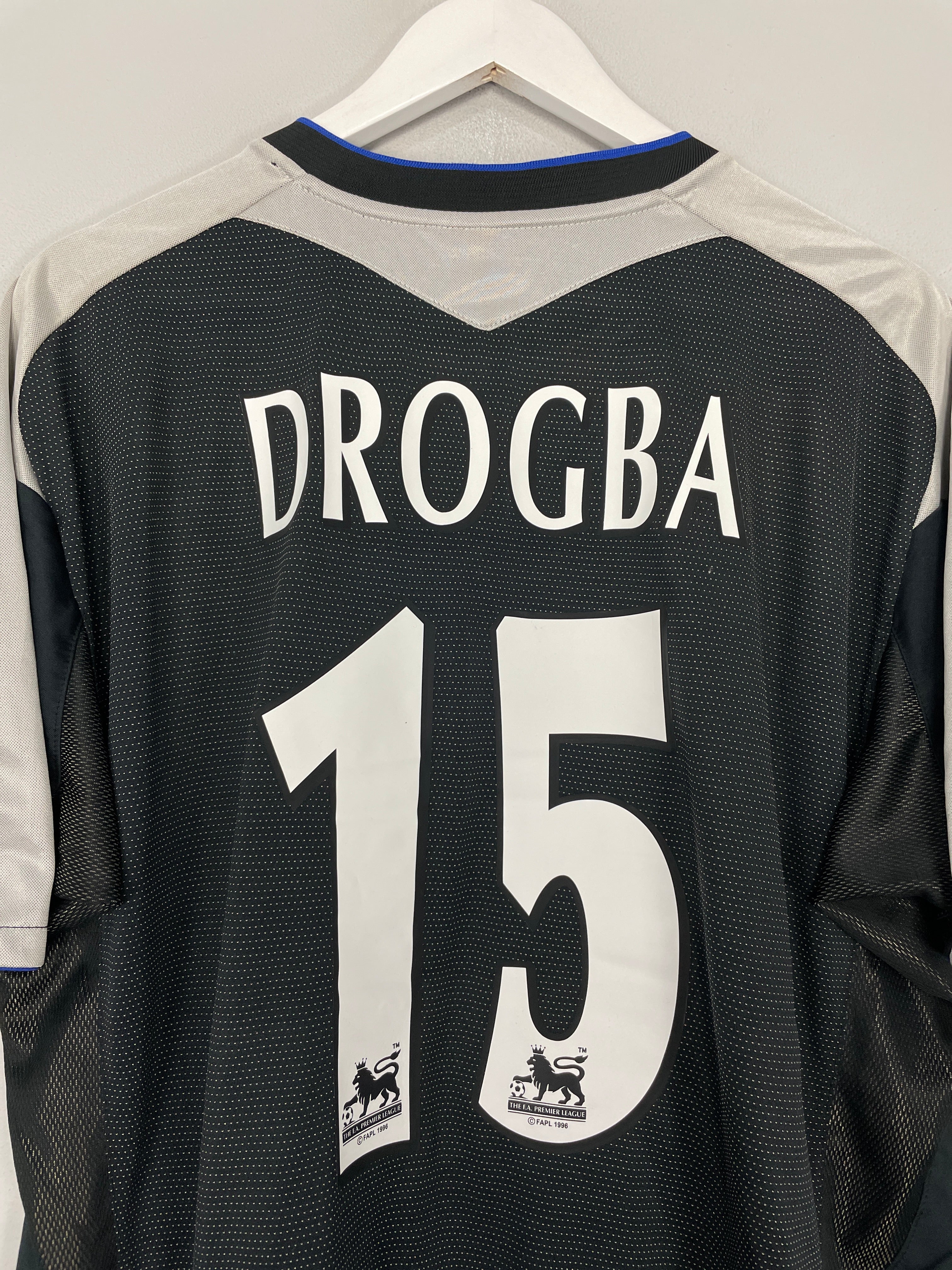 Shop 2004/05 CHELSEA DROGBA #15 AWAY SHIRT (XXL) UMBRO, classic football shirts, vintage football shirts & retro soccer jerseys at Cult Kits