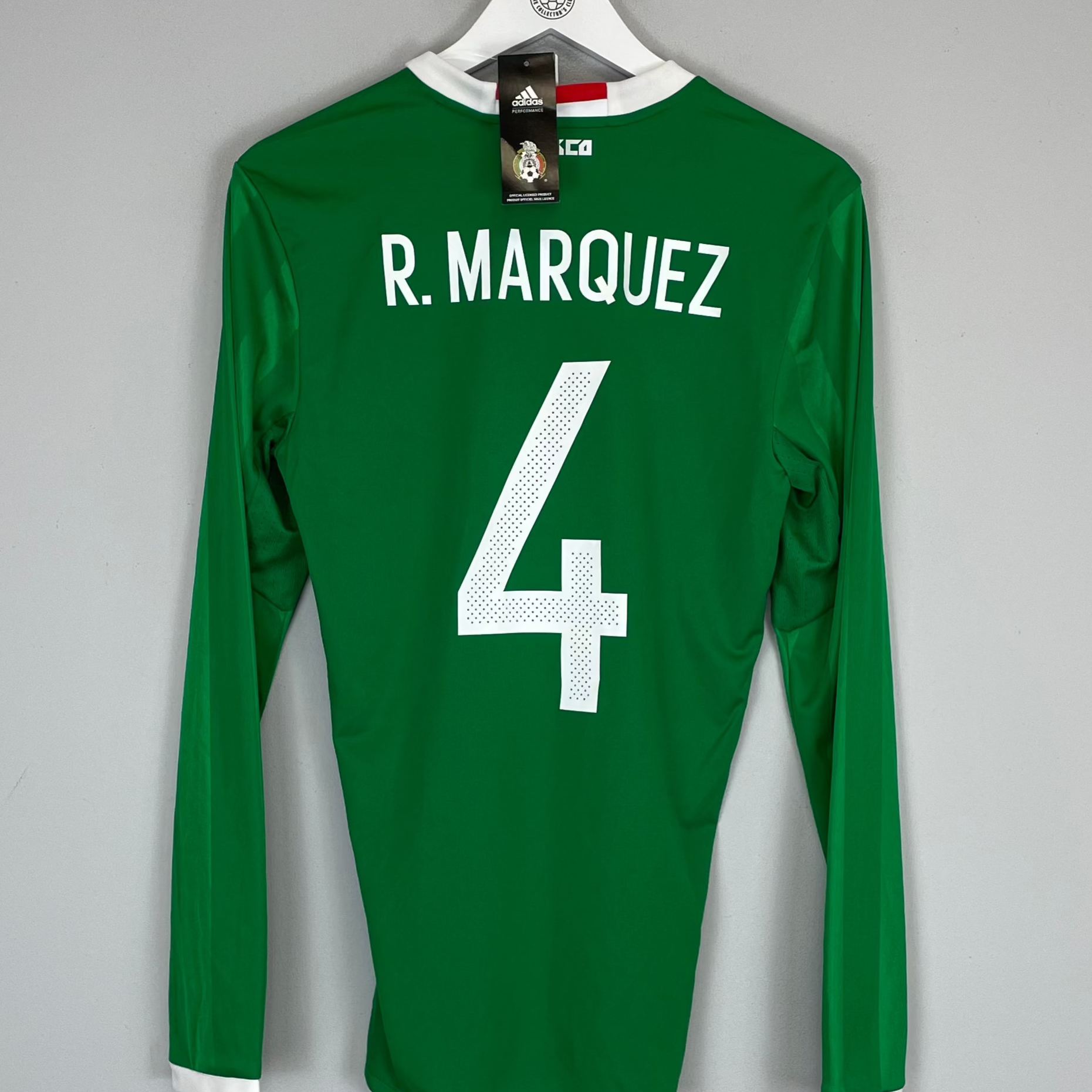 Shop 2016/17 MEXICO R.MARQUEZ #4 *BNWT* L/S HOME SHIRT (S) ADIDAS, classic football shirts, vintage football shirts & retro soccer jerseys at Cult Kits