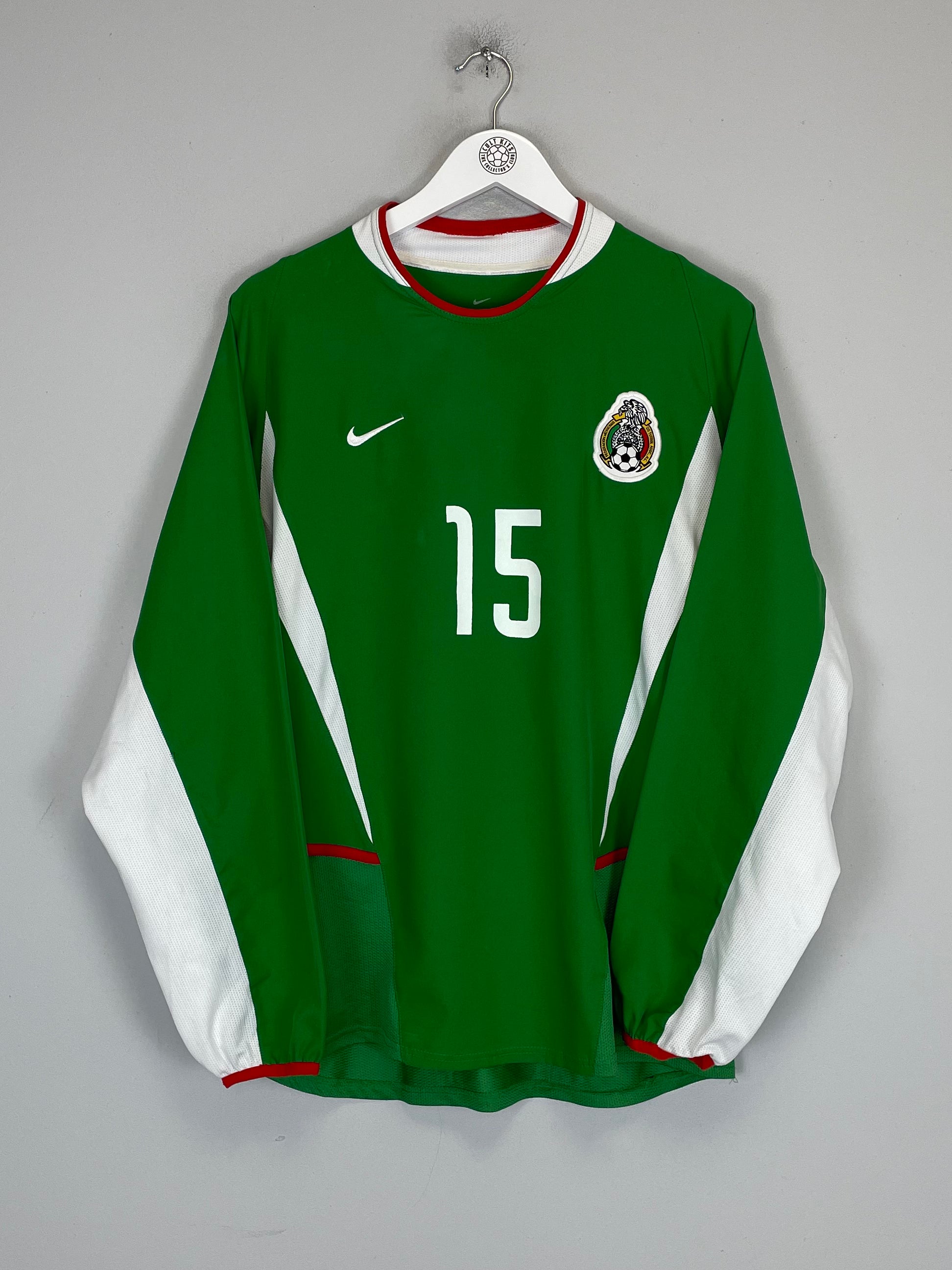Shop 2003/04 MEXICO #15 L/S HOME SHIRT (M) NIKE, classic football shirts, vintage football shirts & retro soccer jerseys at Cult Kits