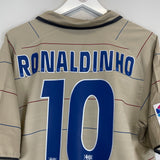 Buy 2003/05 BARCELONA RONALDINHO 10 *BNWT* AWAY SHIRT (L) NIKE ~ Free worldwide shipping available ~ Authentic Vintage Football Shirts from Cult Kits