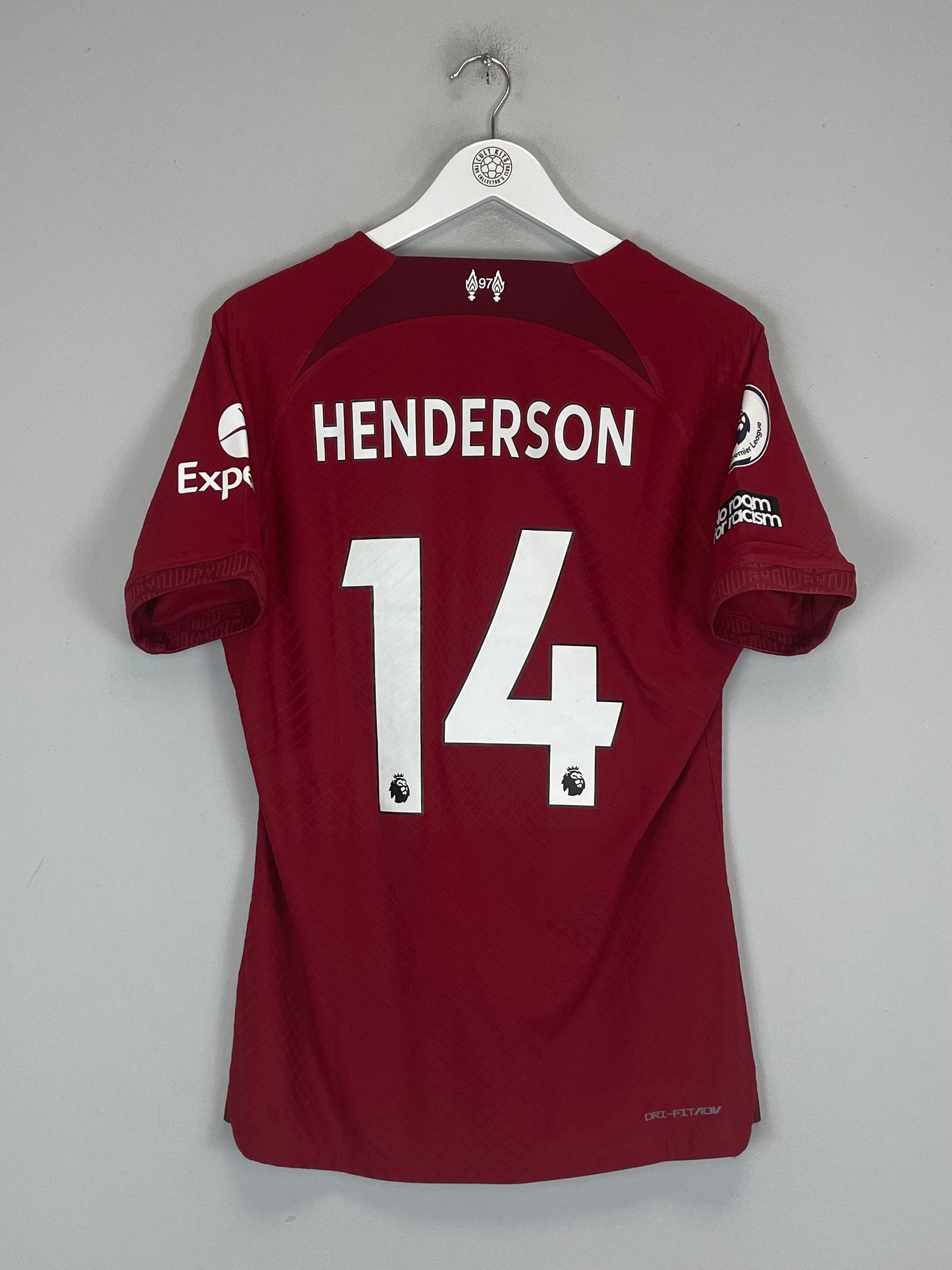 Shop 2022/23 LIVERPOOL HENDERSON #14 *MATCH ISSUE* HOME SHIRT (L) NIKE, classic football shirts, vintage football shirts & retro soccer jerseys at Cult Kits