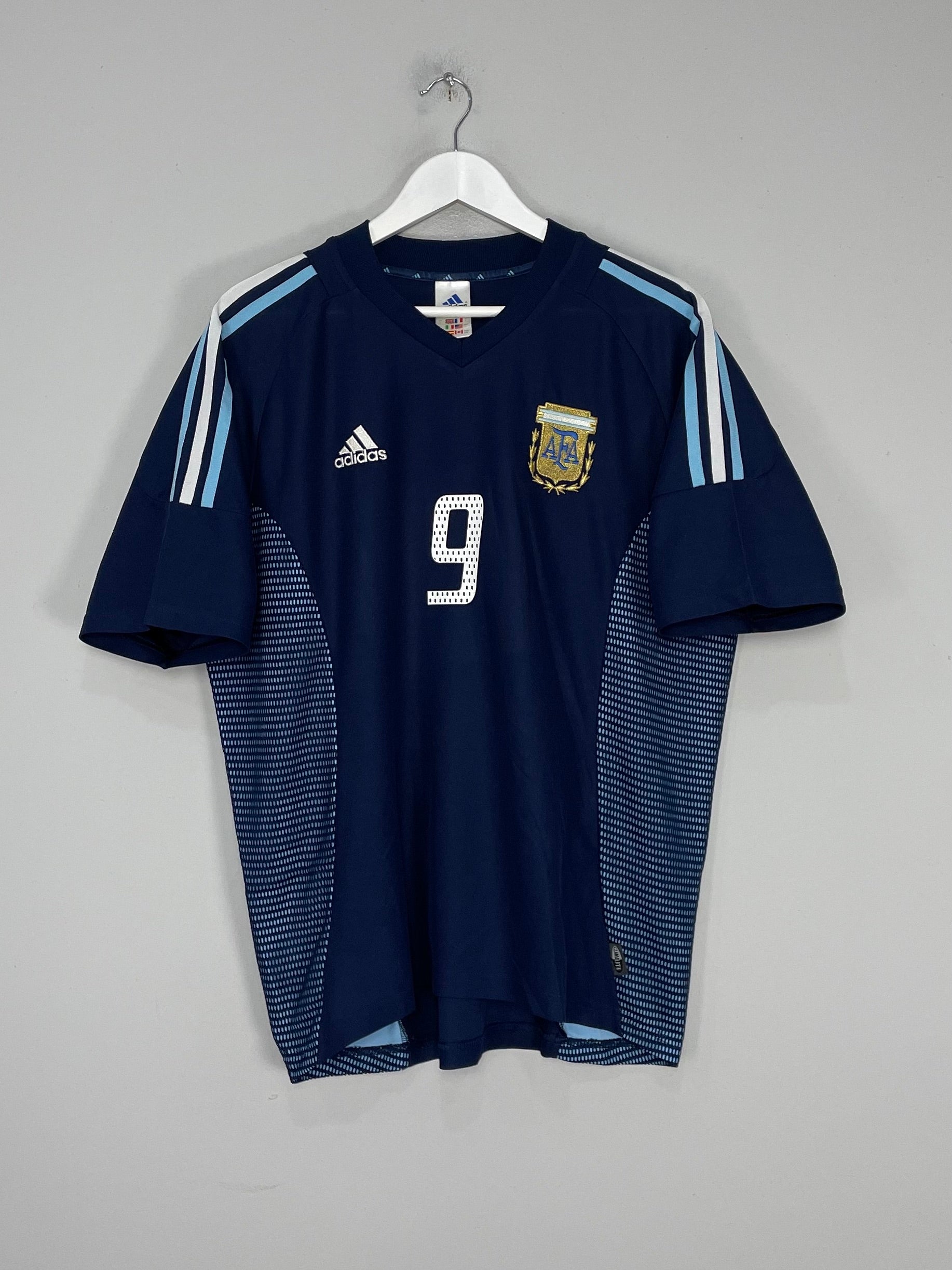 Shop 2002/04 ARGENTINA BATISTUTA #9 AWAY SHIRT (L) ADIDAS, classic football shirts, vintage football shirts & retro soccer jerseys at Cult Kits