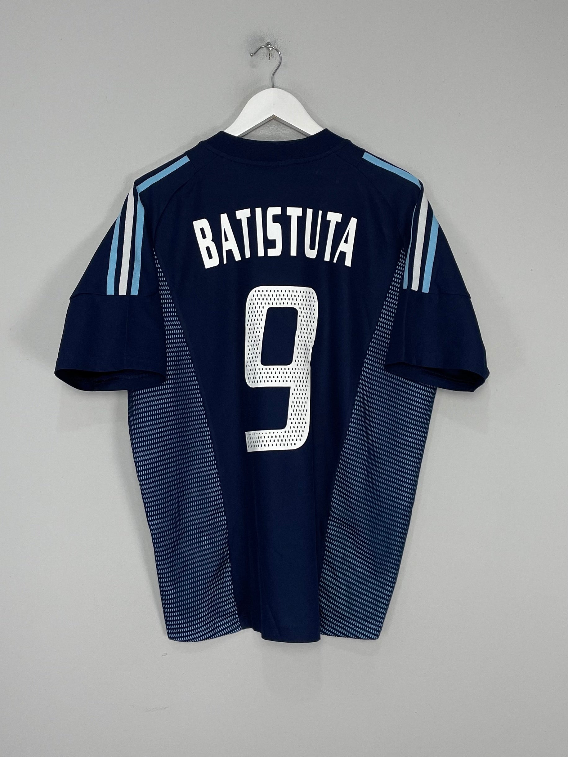 Shop 2002/04 ARGENTINA BATISTUTA #9 AWAY SHIRT (L) ADIDAS, classic football shirts, vintage football shirts & retro soccer jerseys at Cult Kits