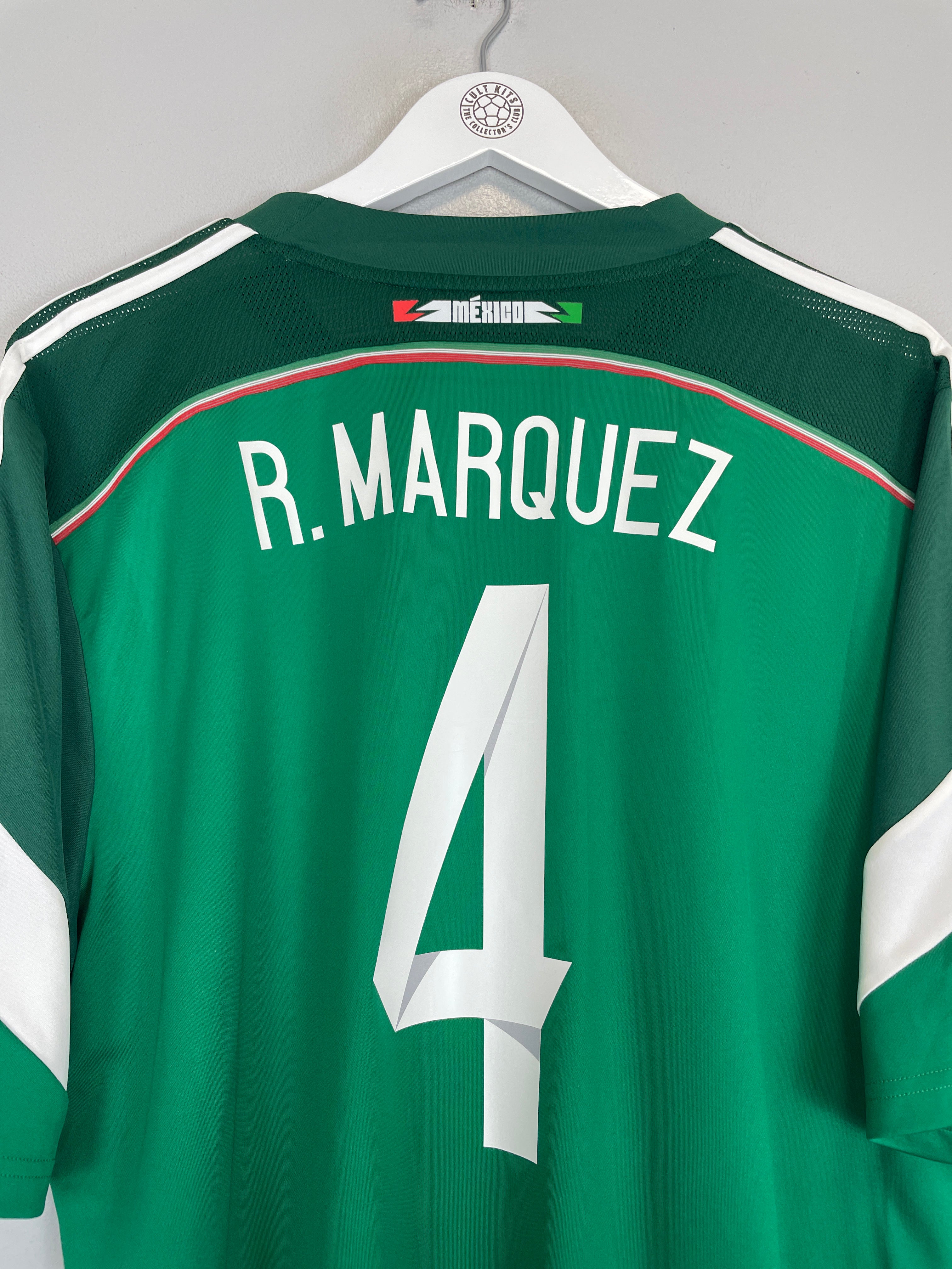 Shop 2014 MEXICO R.MARQUEZ #4 HOME SHIRT (XL) ADIDAS, classic football shirts, vintage football shirts & retro soccer jerseys at Cult Kits