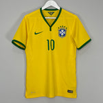 Shop 2014/15 BRAZIL NEYMAR JR #10 *AUTHENTIC* HOME SHIRT (M) NIKE, classic football shirts, vintage football shirts & retro soccer jerseys at Cult Kits