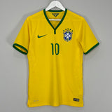 Shop 2014/15 BRAZIL NEYMAR JR #10 *AUTHENTIC* HOME SHIRT (M) NIKE, classic football shirts, vintage football shirts & retro soccer jerseys at Cult Kits