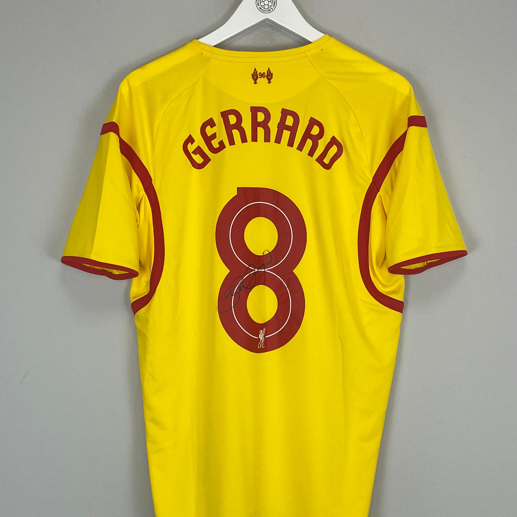 Shop 2014/15 LIVERPOOL GERRARD #8 *MATCH WORN + SIGNED* AWAY SHIRT (M) WARRIOR, classic football shirts, vintage football shirts & retro soccer jerseys at Cult Kits