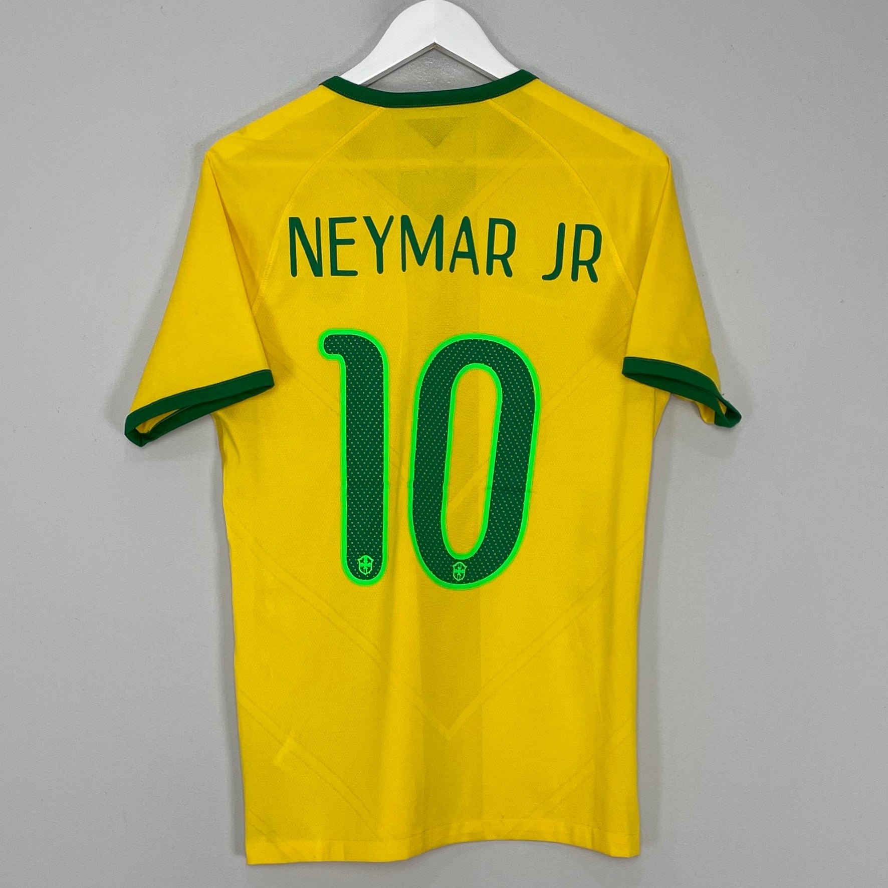 Shop 2014/15 BRAZIL NEYMAR JR #10 *AUTHENTIC* HOME SHIRT (M) NIKE, classic football shirts, vintage football shirts & retro soccer jerseys at Cult Kits