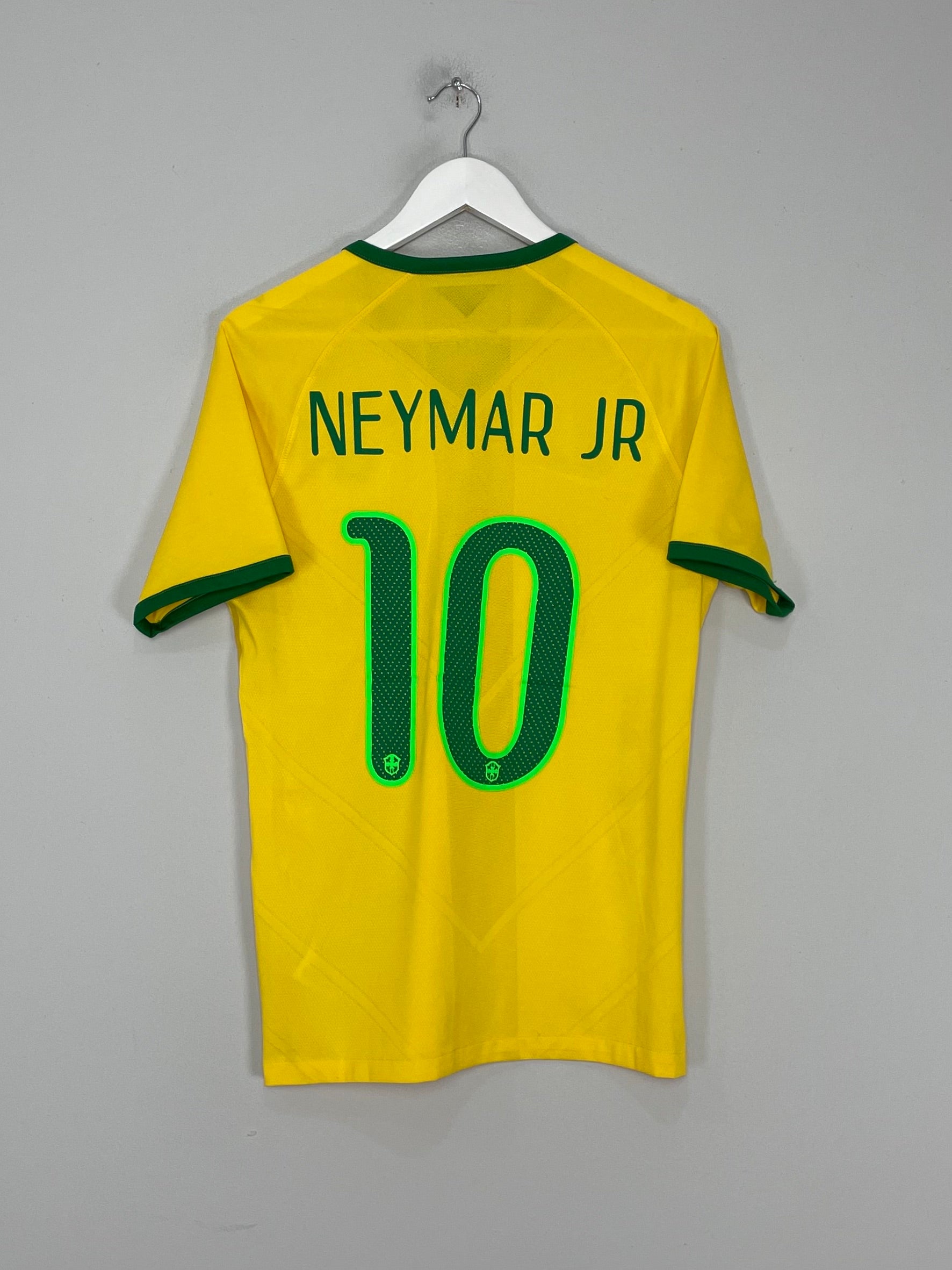 Shop 2014/15 BRAZIL NEYMAR JR #10 *AUTHENTIC* HOME SHIRT (M) NIKE, classic football shirts, vintage football shirts & retro soccer jerseys at Cult Kits