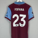 2023/24 BURNLEY FOFANA #23 *MATCH ISSUE* HOME SHIRT (L) UMBRO