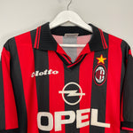 Shop 1997/98 AC MILAN DAVIDS #26 HOME SHIRT (XL) LOTTO, classic football shirts, vintage football shirts & retro soccer jerseys at Cult Kits
